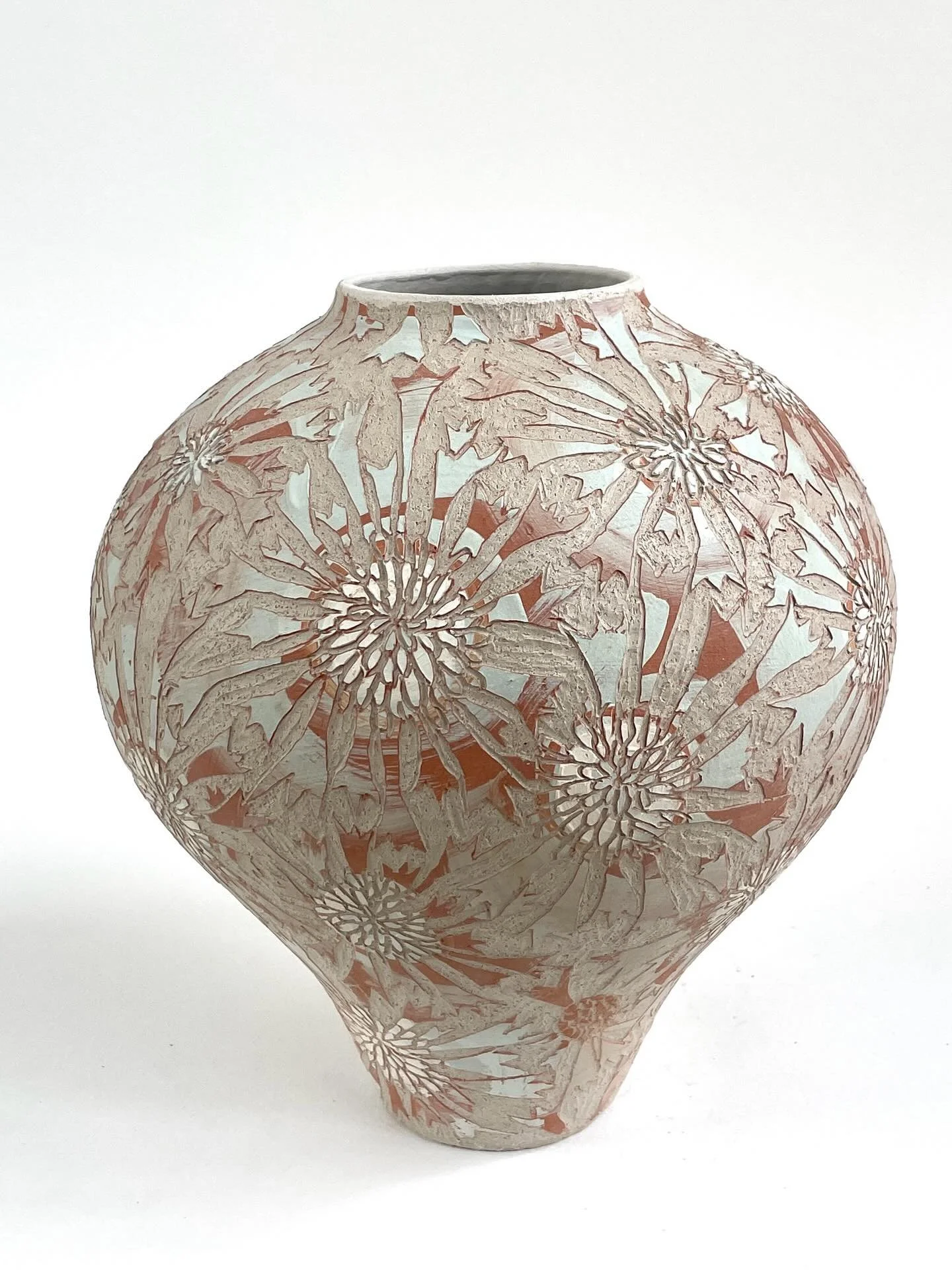 Broad-Leaf Drumsticks, unfired damp greenware.