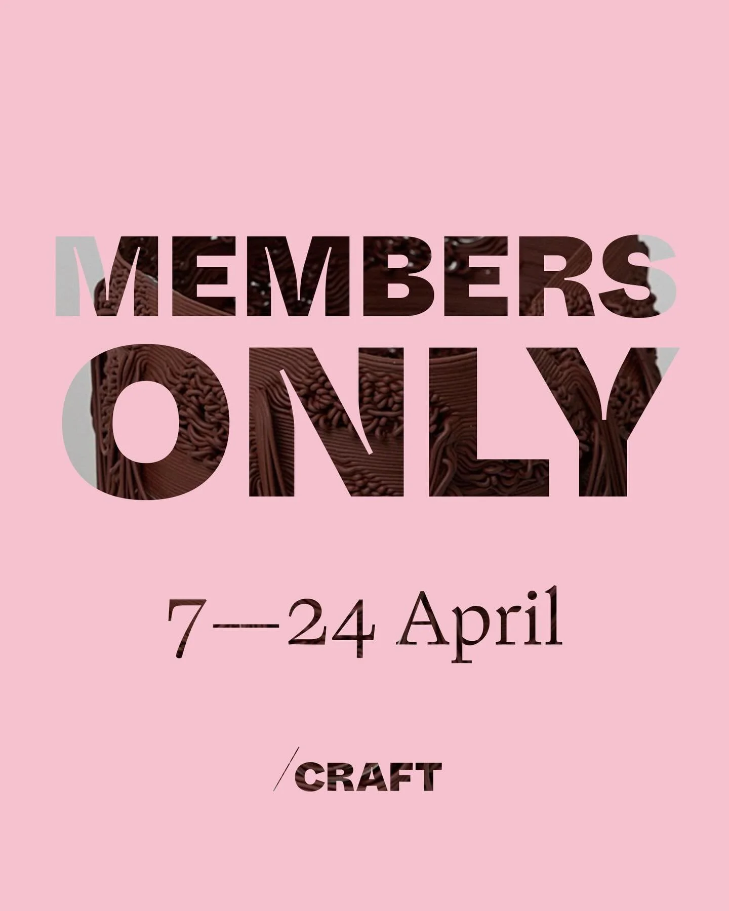 Coming up: @craftvictoria&rsquo;s Members Only - a survey exhibition of Craft&rsquo;s 1,000+ strong creative community. 

Members Only is a platform for Craft members to exhibit their work to a wide audience, and to connect with fellow makers &ndash;
