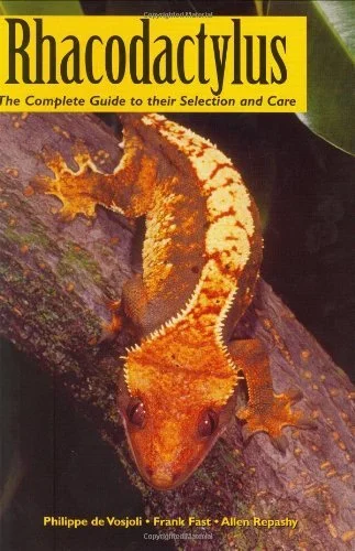 Book cover titled 'Rhododendron: The Complete Guide to their Selection and Care' with an image of a brightly colored gecko on a tree branch.