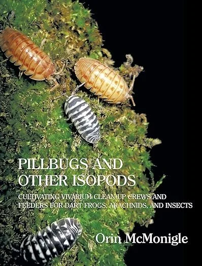 Cover of a book titled 'Pillbugs and Other Isopods' showing pillbugs on green moss and plants.