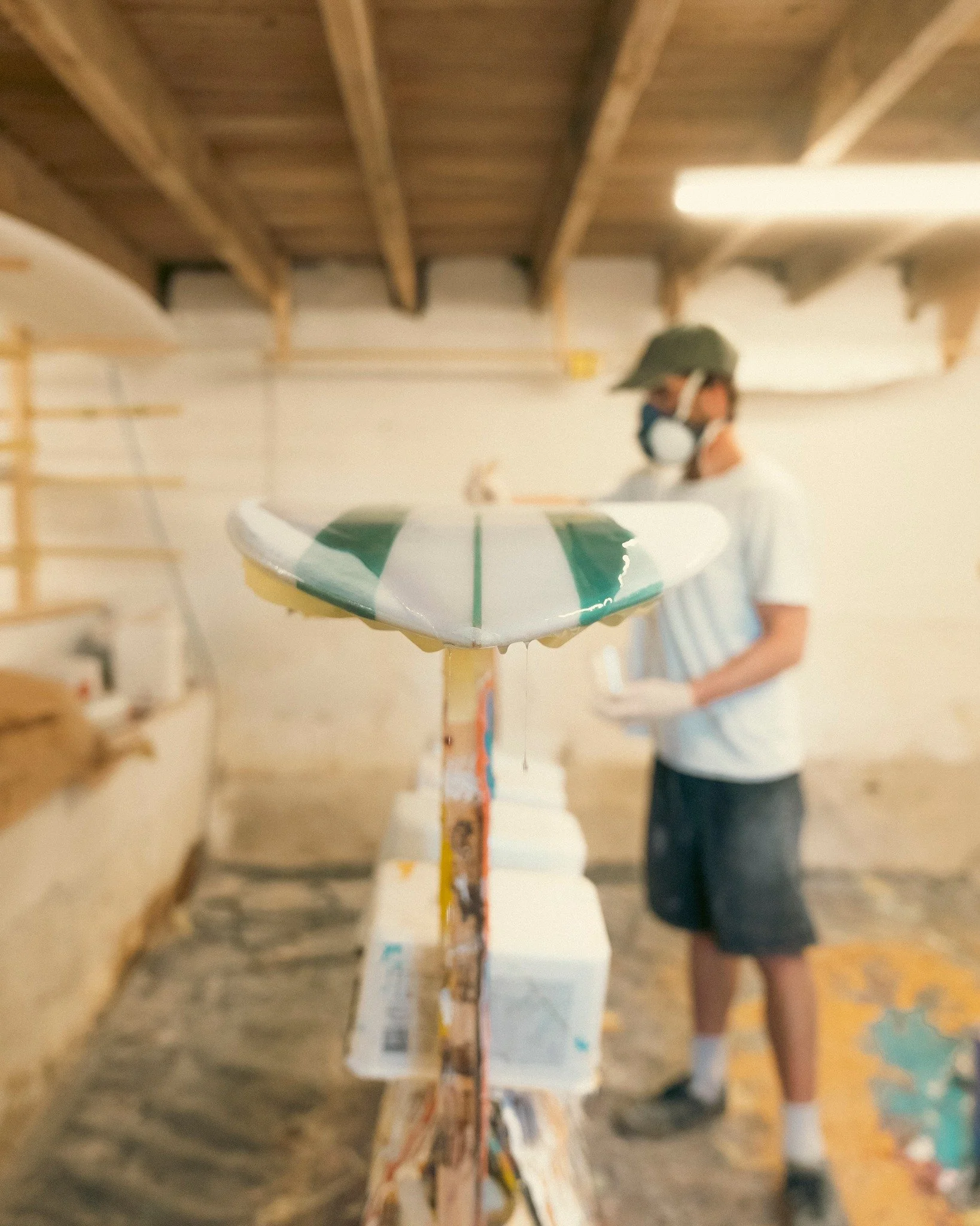 Resin on repair for PU surfboard