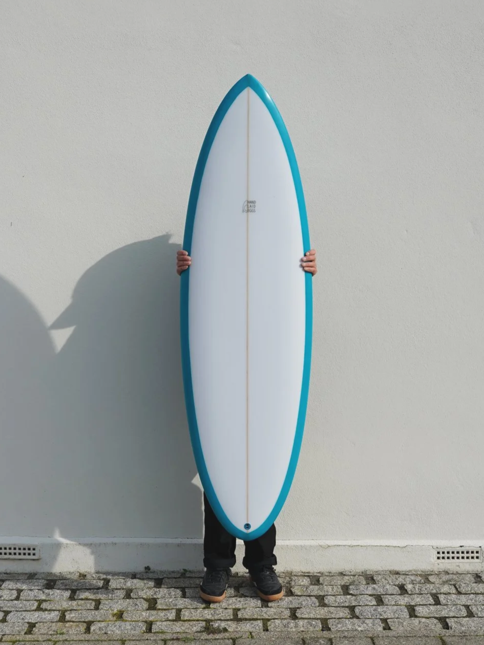 high volume shortboard with blue colour