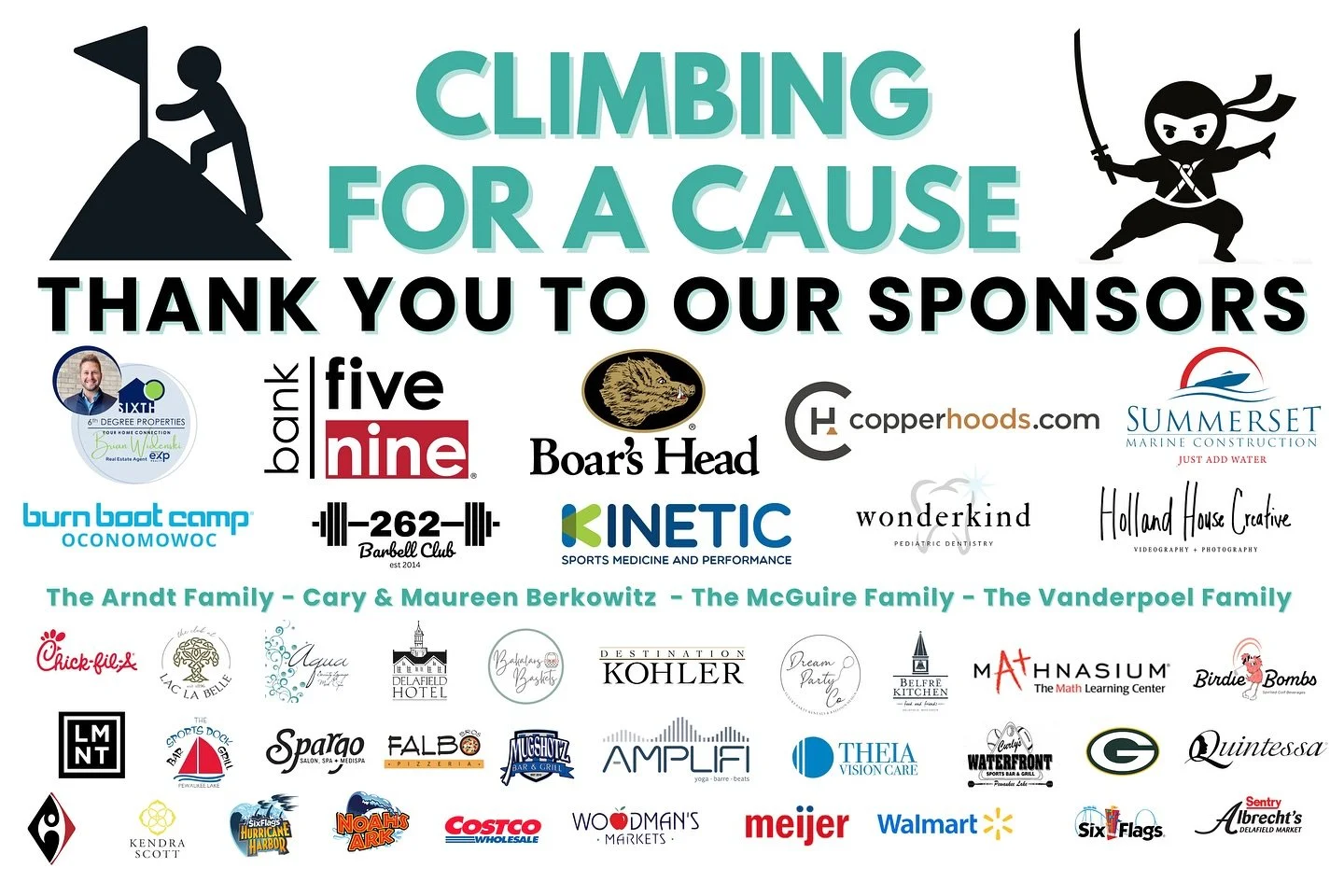 Let&rsquo;s give the BIGGEST thank you to our amazing sponsors! 💛 We are so grateful for all of you!

@lakecountry.brian
@bankfivenine
@boarshead_official
@copperhoods
@summersetmarine
@kinetic_smp
@burnbootcampocon
@262barbellclub
@wonderkinddentis