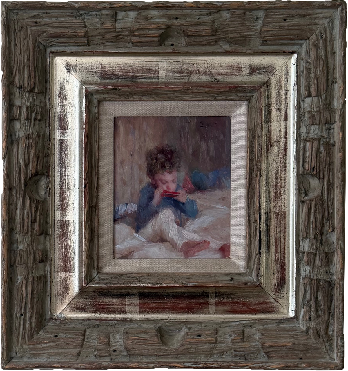  The Harmonica   
Oil, 6 X 5 
©Nancy Guzik 
This image is under strict copyright to the artist and may not be reproduced in any form.