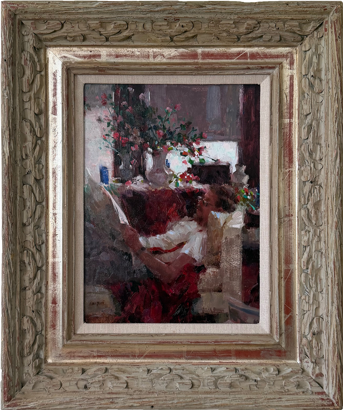  Richard Reading   
Oil, 16 X 12 
©Nancy Guzik, 1989 
This image is under strict copyright to the artist and may not be reproduced in any form.