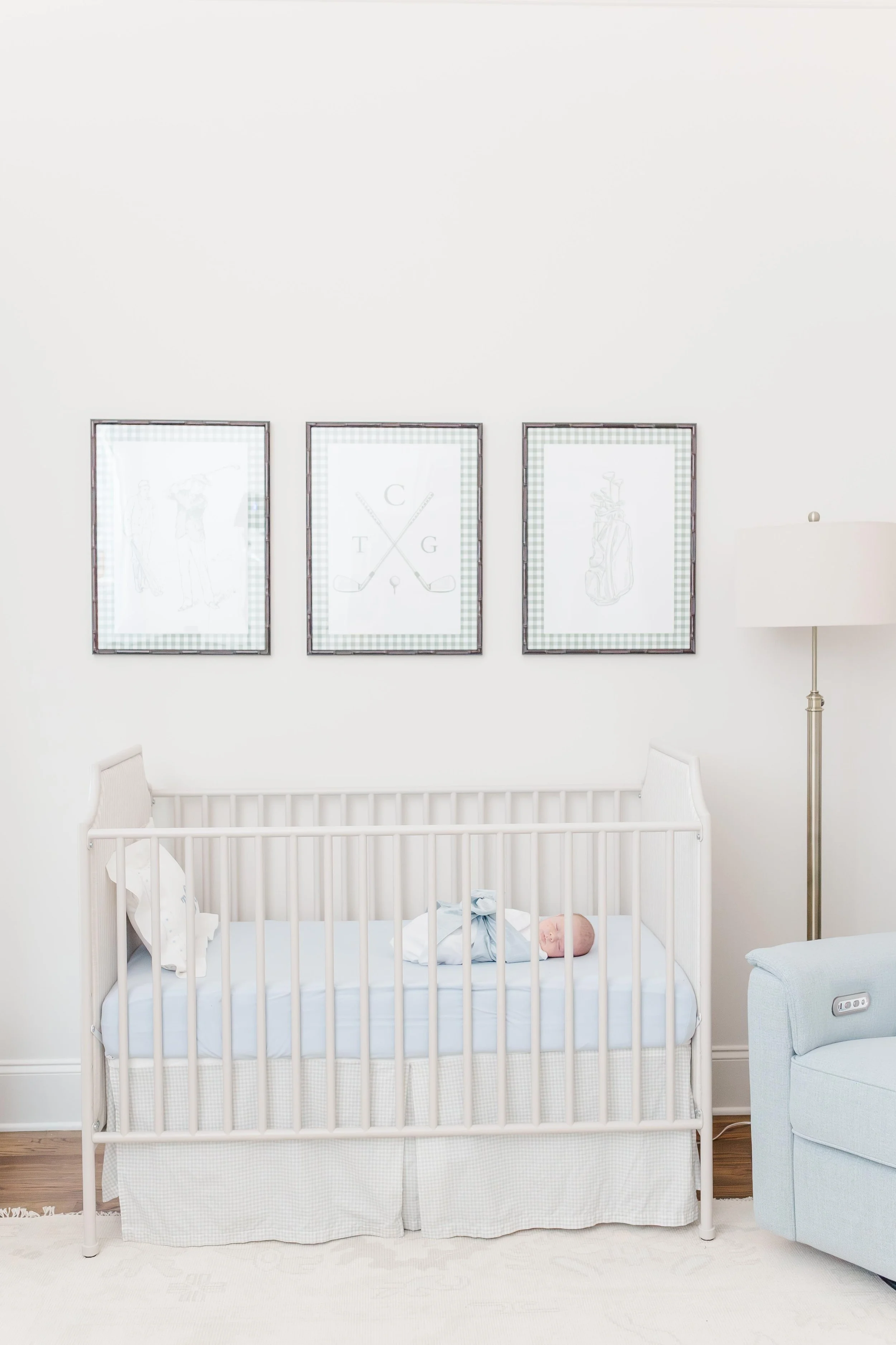 Thomas in crib in Laurens, SC home during in-home lifestyle newborn session