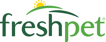 Freshpet logo with a sun and green hill design.