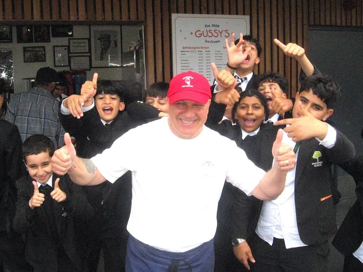 A 66 YEAR OLD FAMILY BUSINESS SPANNING THREE GENERATIONS. A 61 YEAR OLD GUSSY. A 3 YEAR OLD GUSSYS ICE CREAM PARLOUR. THANK YOU TO OUR LOCAL COMMUNITY AND TO @brentcrosstown FOR KEEPING OUR WHEELS TURNING. WE HOPE YOU ALL ENJOYED THE 300 FREE ICE CRE