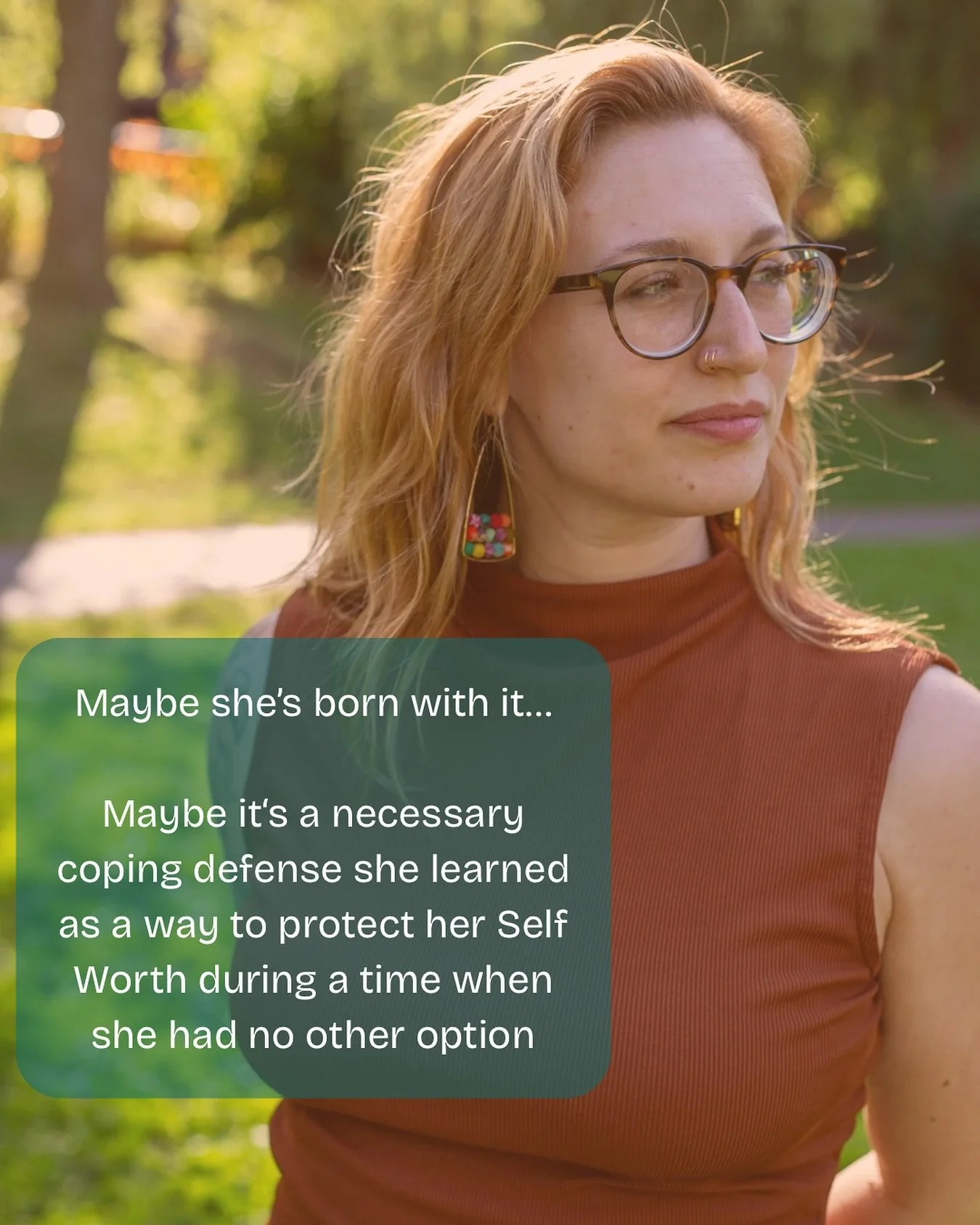 Maybe she&rsquo;s born with it&hellip;
Maybe it&rsquo;s a coping skill that once kept her safe.

So many of the patterns we can judge in ourselves&mdash;◽️perfectionism
◽️people-pleasing
▫️shutting down
◽️always being &ldquo;on&rdquo;
&mdash;aren&rsq