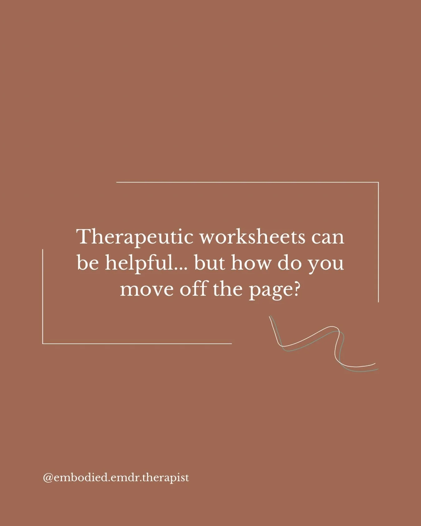 One of my favorite questions to explore in supervision and consultation groups is how to translate therapy worksheets into movement interventions or other experiential practices. 

As a student or new professional, it can be easy to get boxed in with