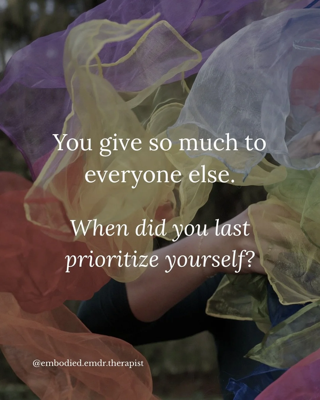 If you&rsquo;re a helper, caregiver, therapist, nurse, teacher, parent&mdash;this one&rsquo;s for you.

You&rsquo;ve spent so long showing up for everyone else that you&rsquo;ve forgotten what it even feels like to show up for yourself. 

And when yo