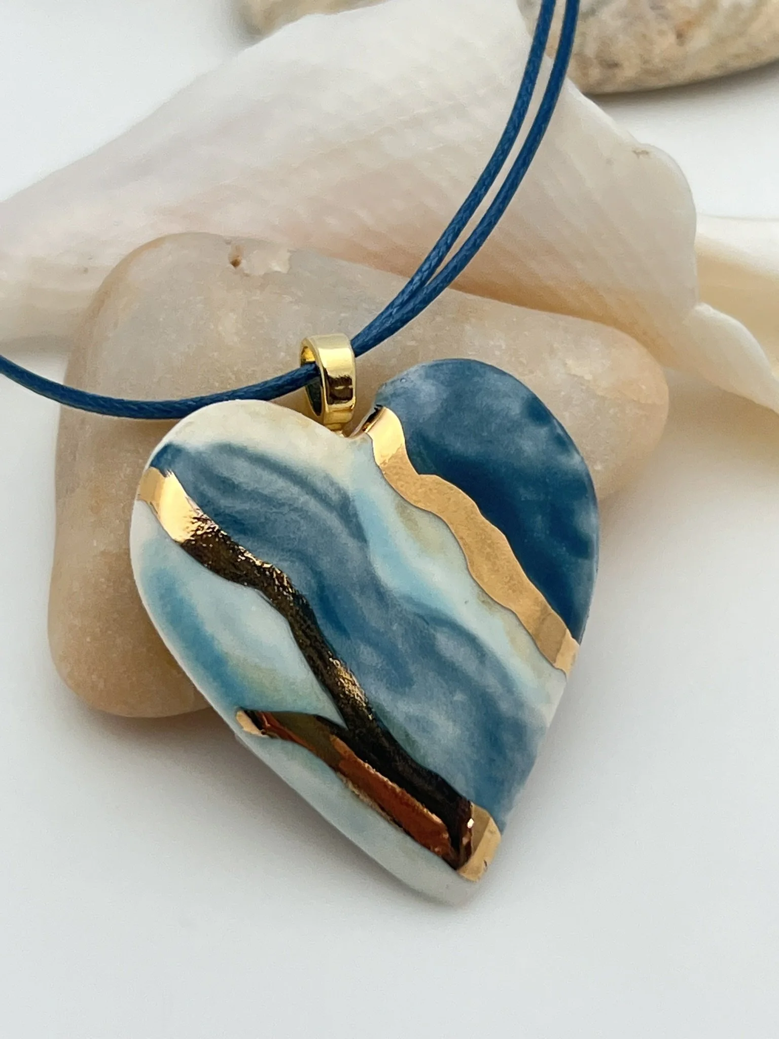Aquamarine  Heart Necklace