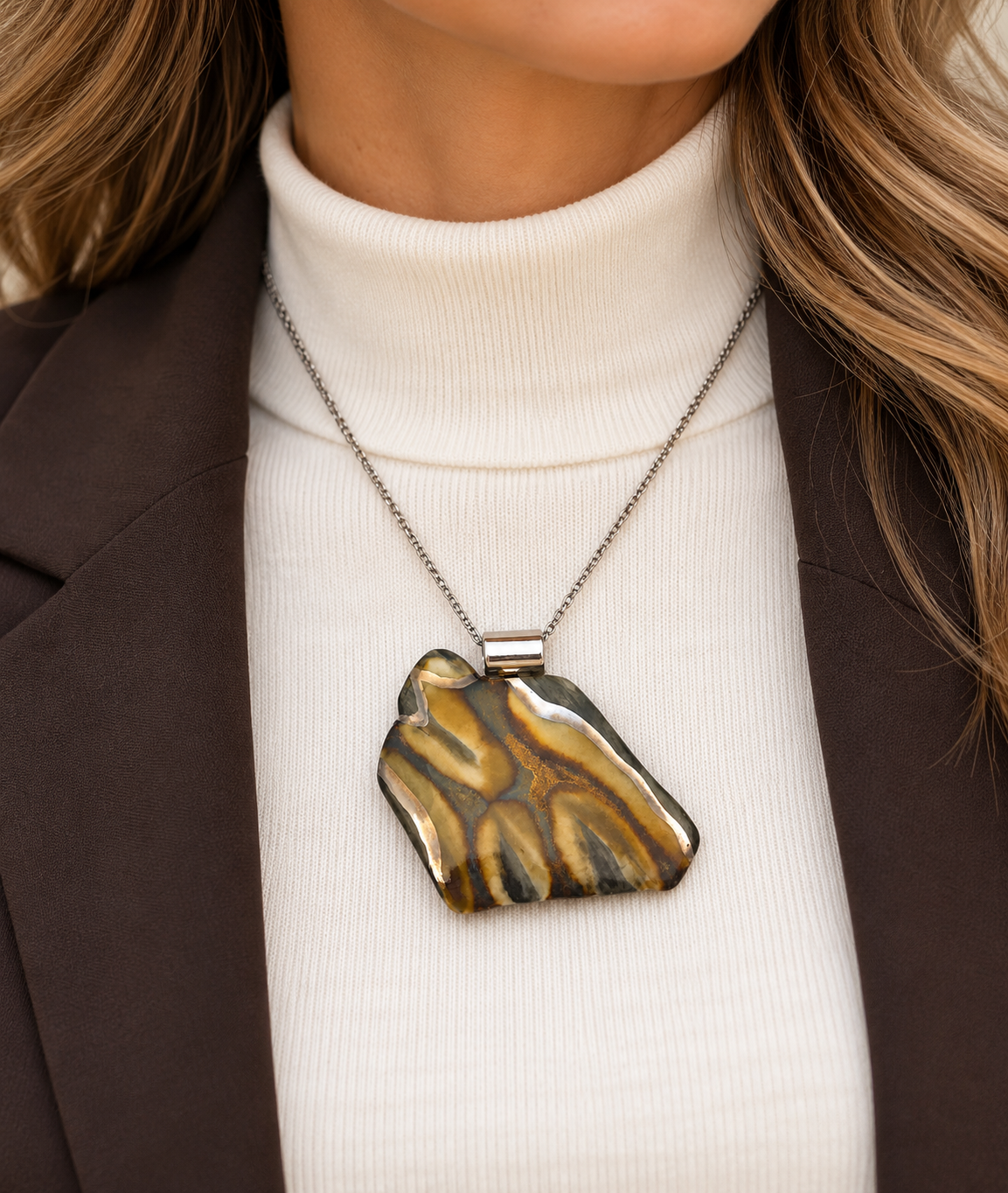 Earth-Toned Pendant on Ivory Turtleneck (1).png