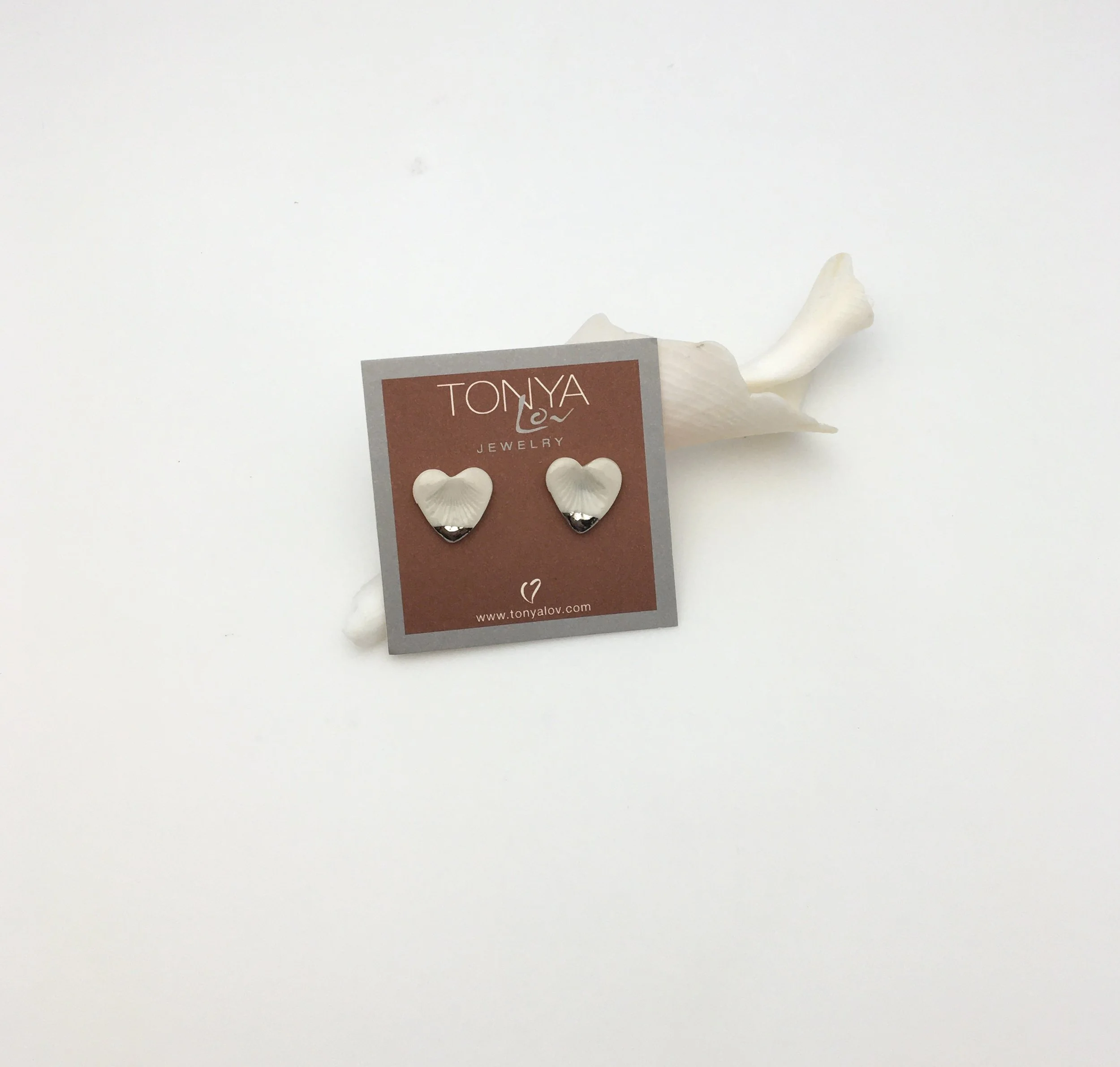 Heart Shell Post Earrings