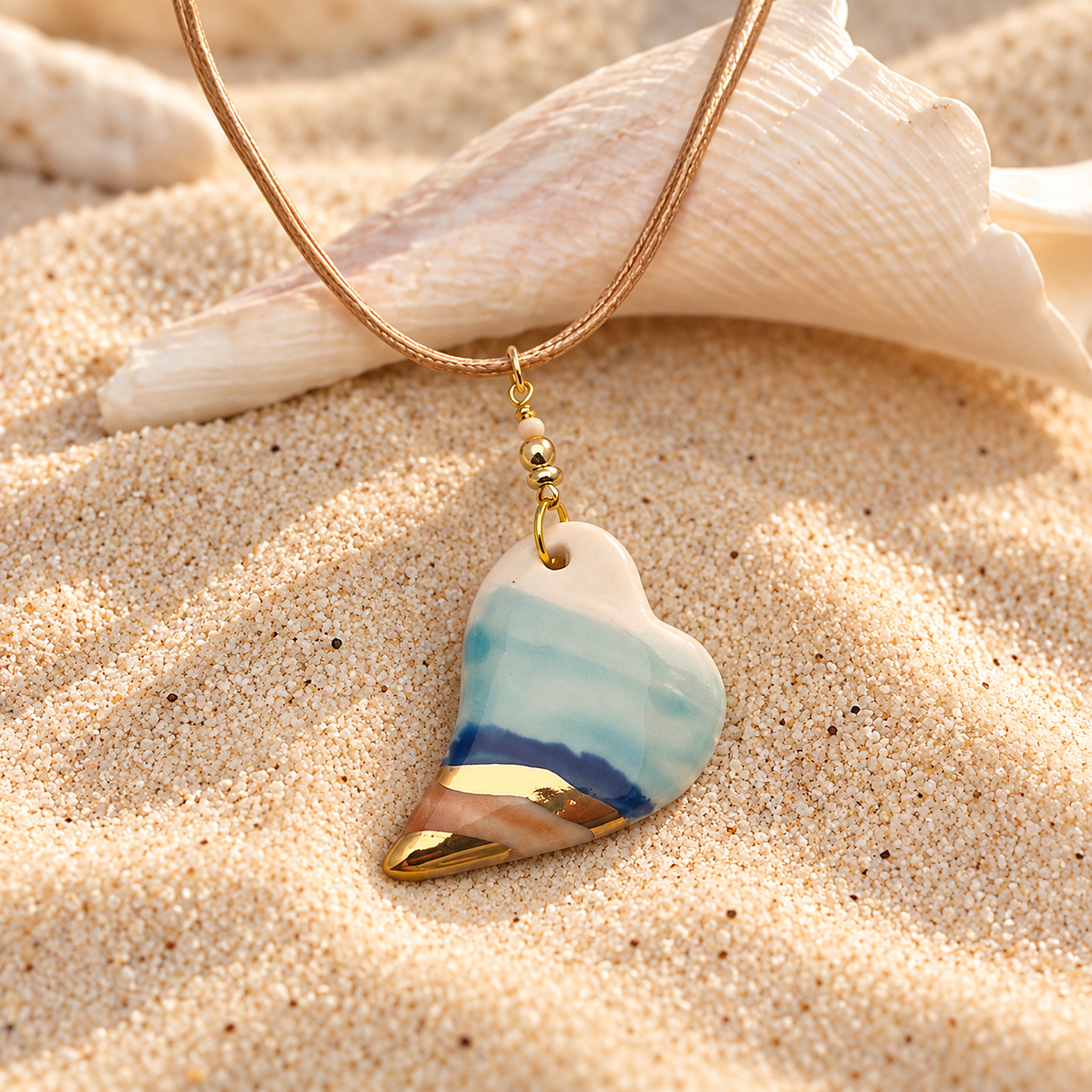 Ocean Tide Signature Heart Necklace
