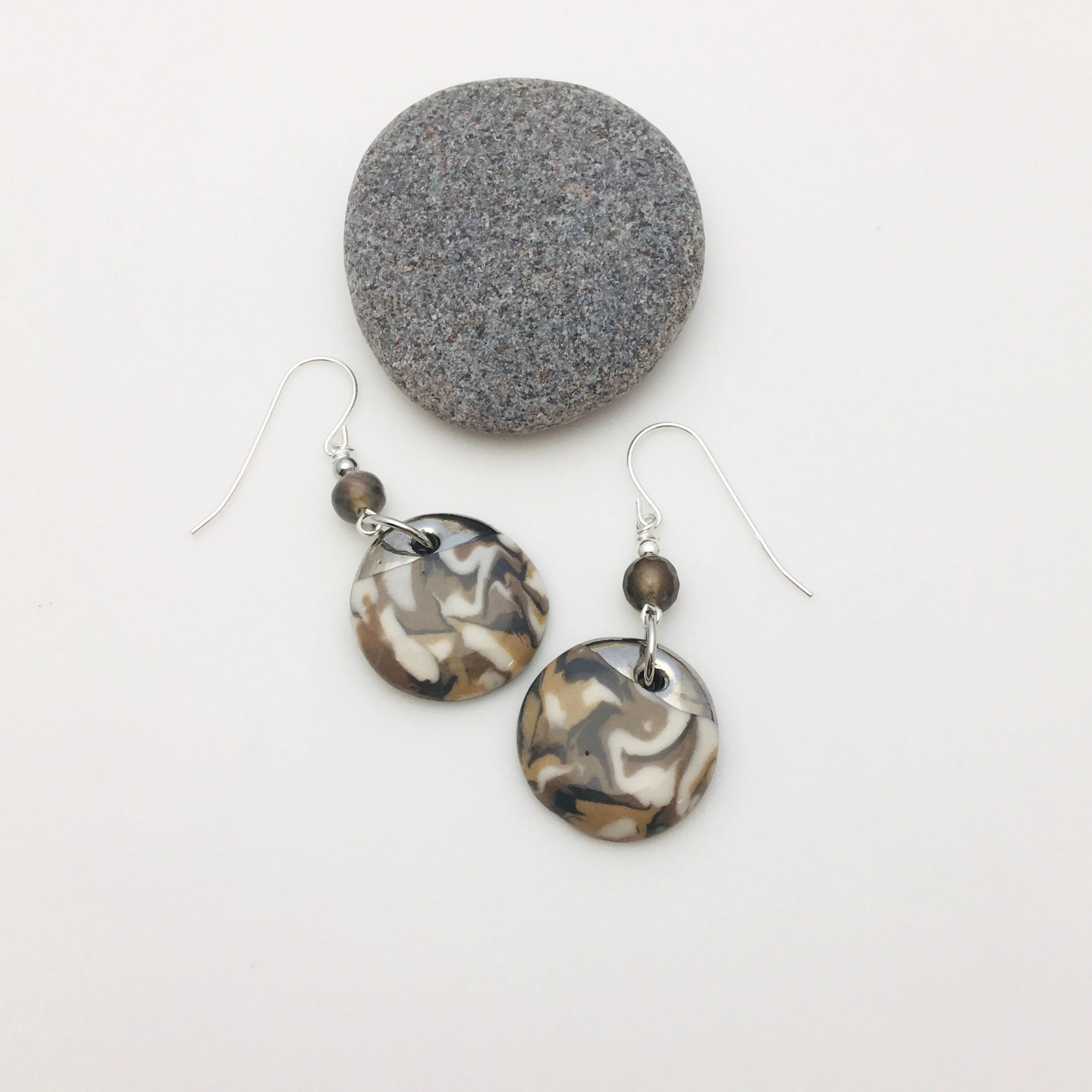 Stone Elegance Circle Earrings