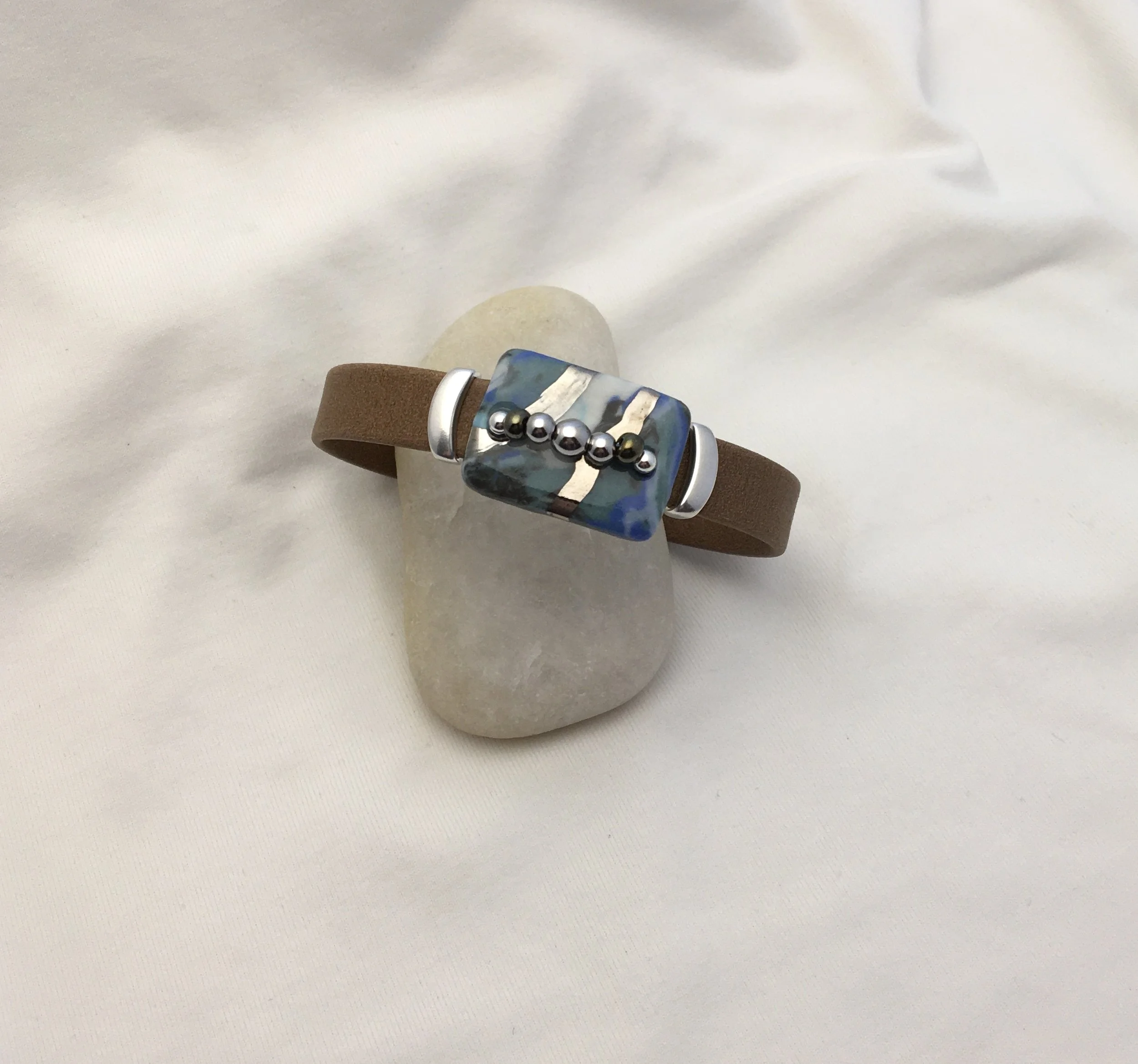 Marbled Porcelain Leather Bracelet