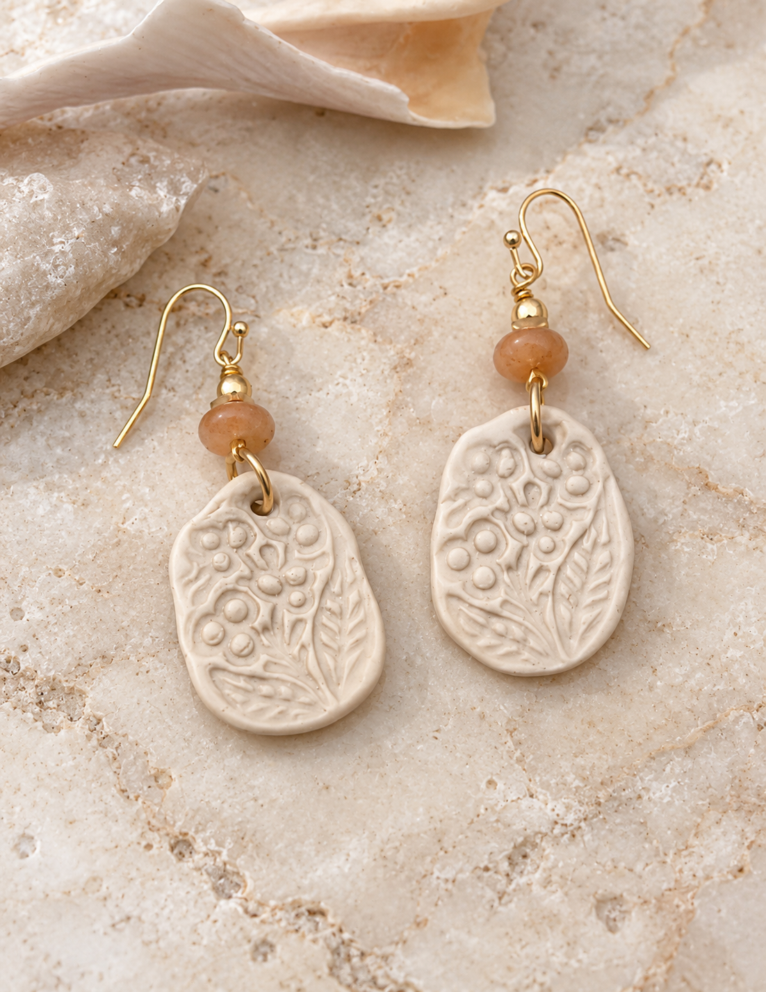 Serene Beach Flower Earrings