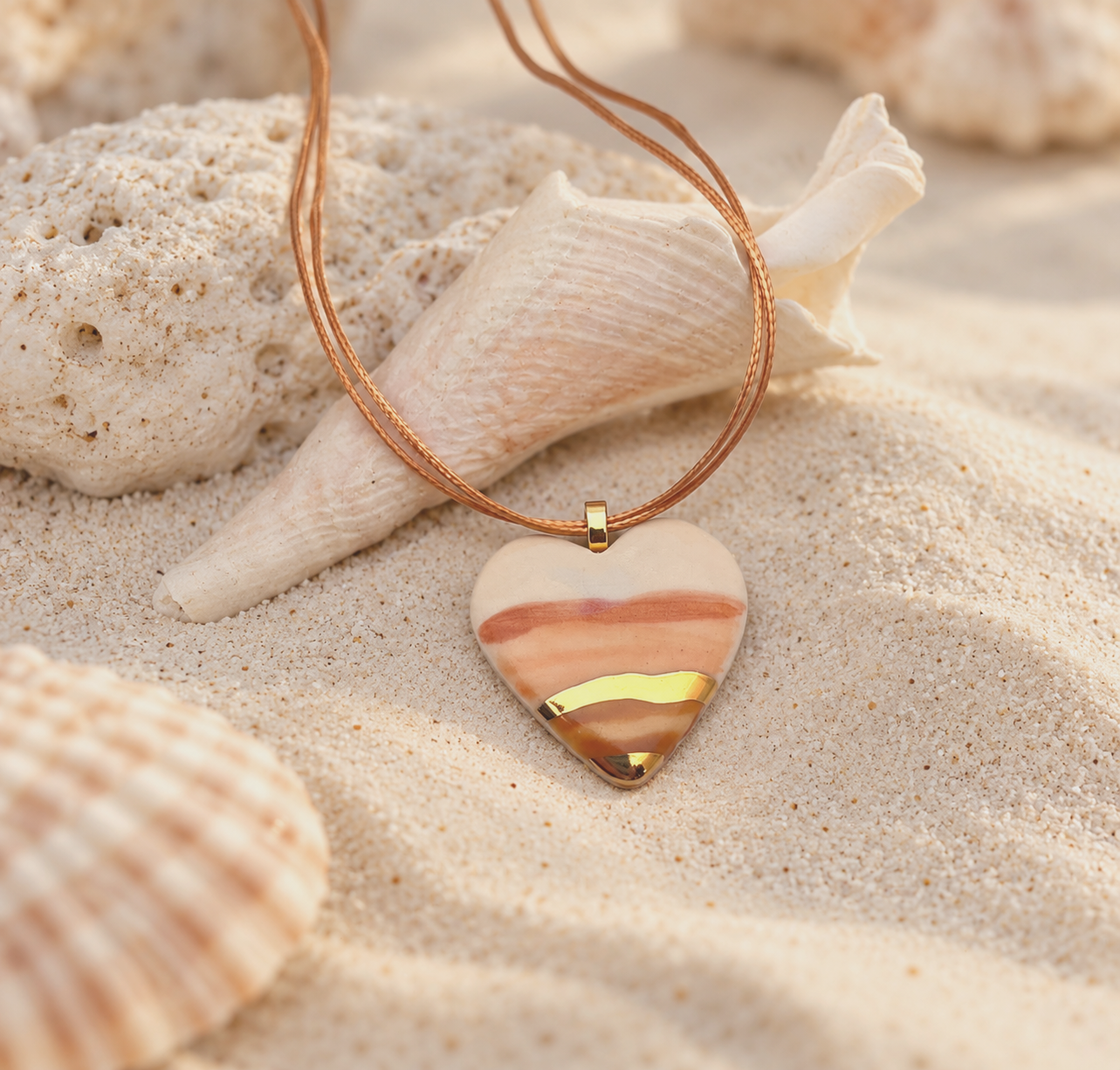 Peachy Heart Necklace