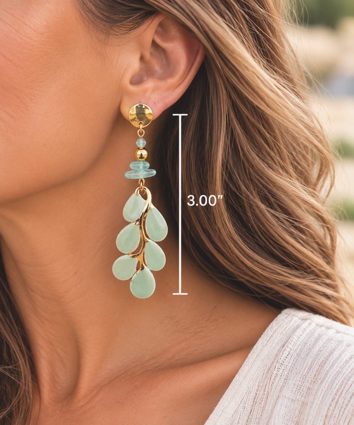 Elegant Aqua Leaf Earring Portrait.png