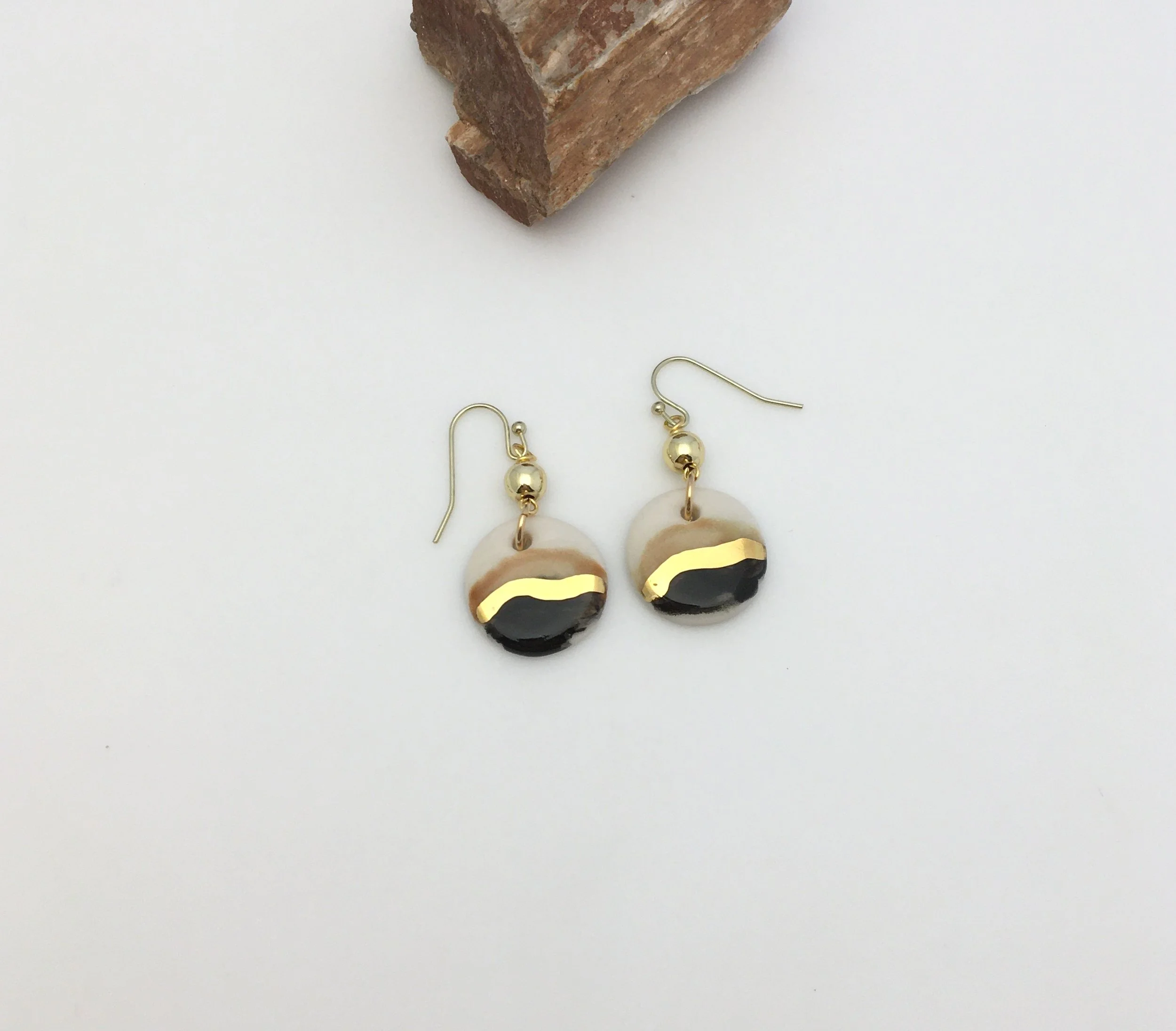 Gold Horizon Circle Earrings