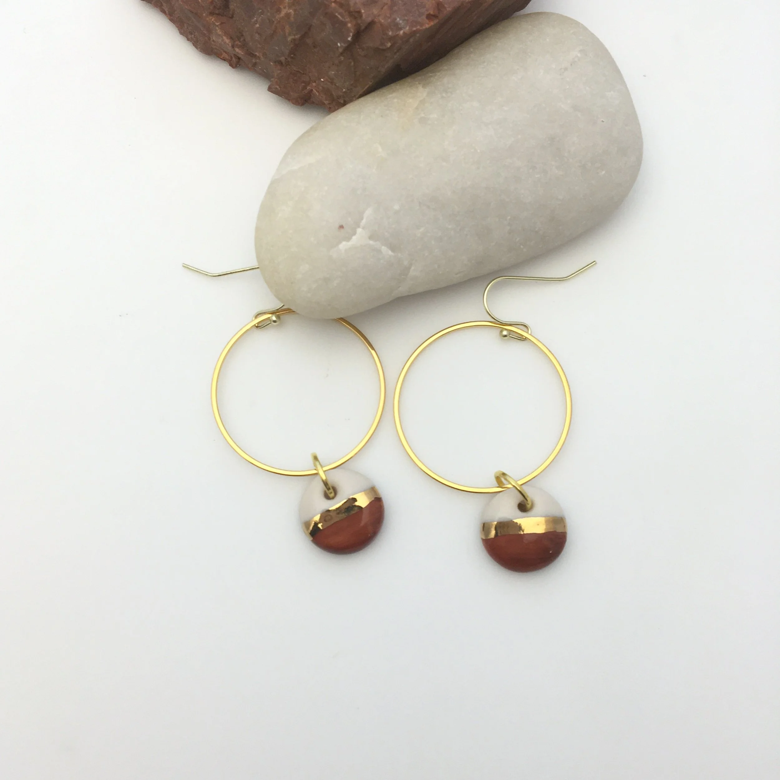 Double Circle Gold Earrings