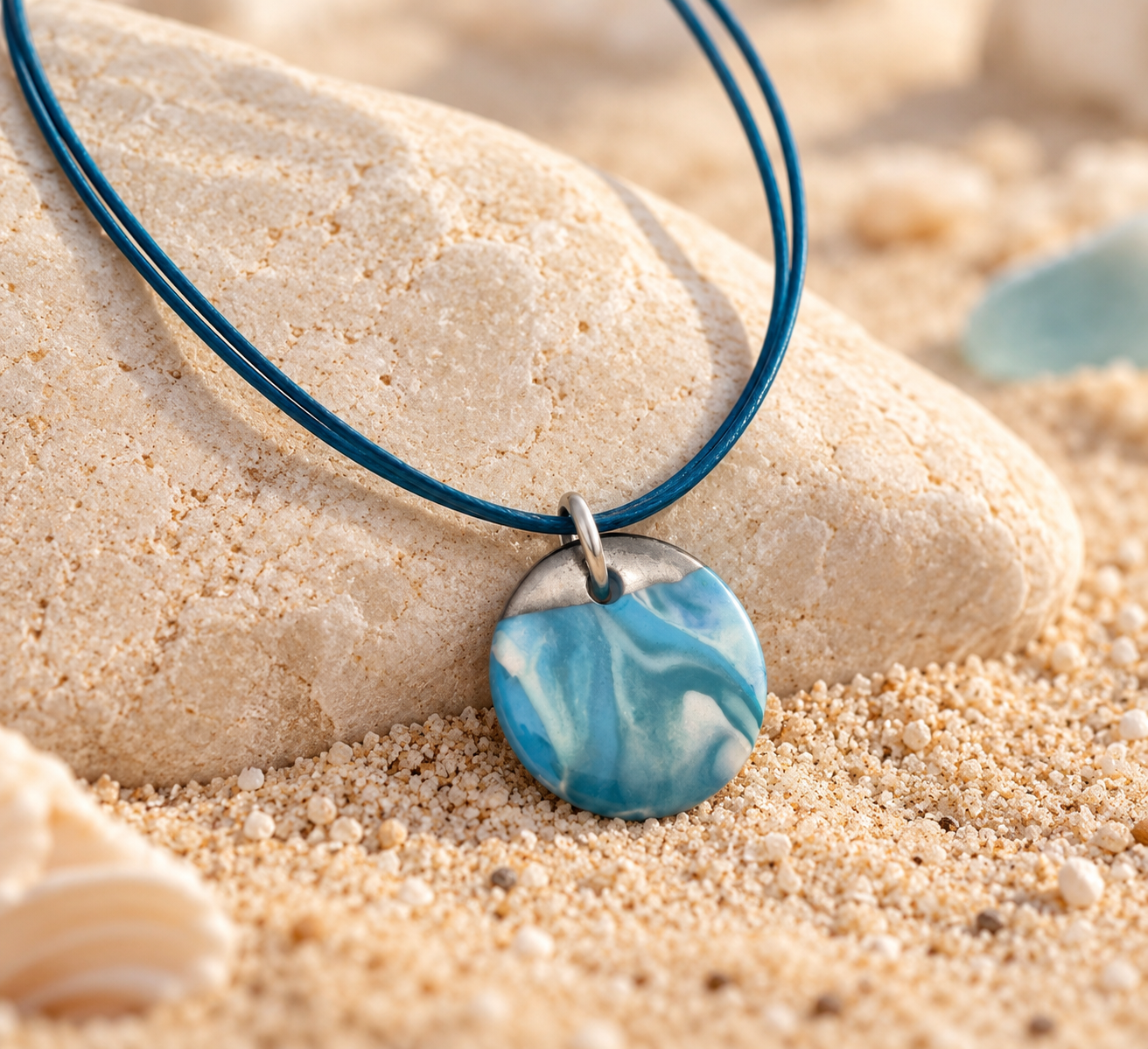 Teal Beach Treasure Pendant