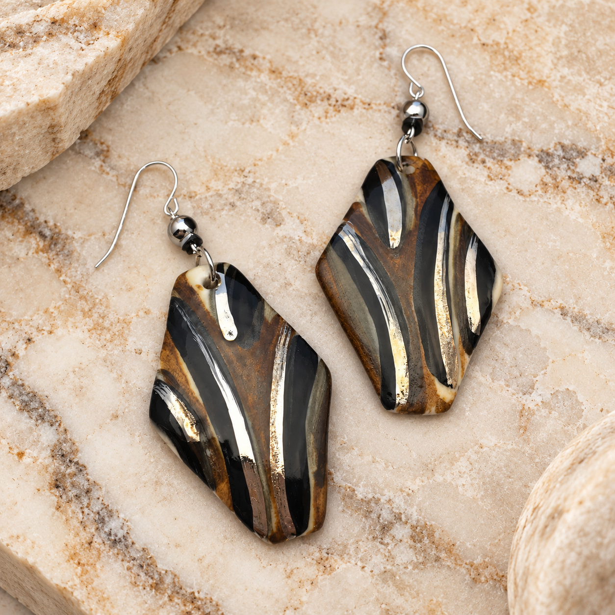 Earthy Elegance Modern Statement Earrings