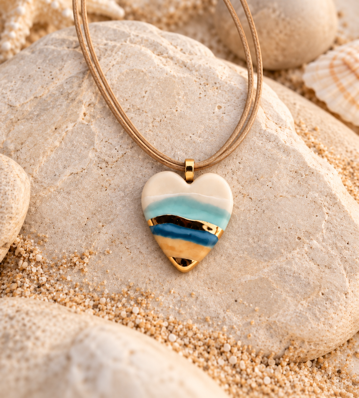 Ocean Tide Heart Necklace