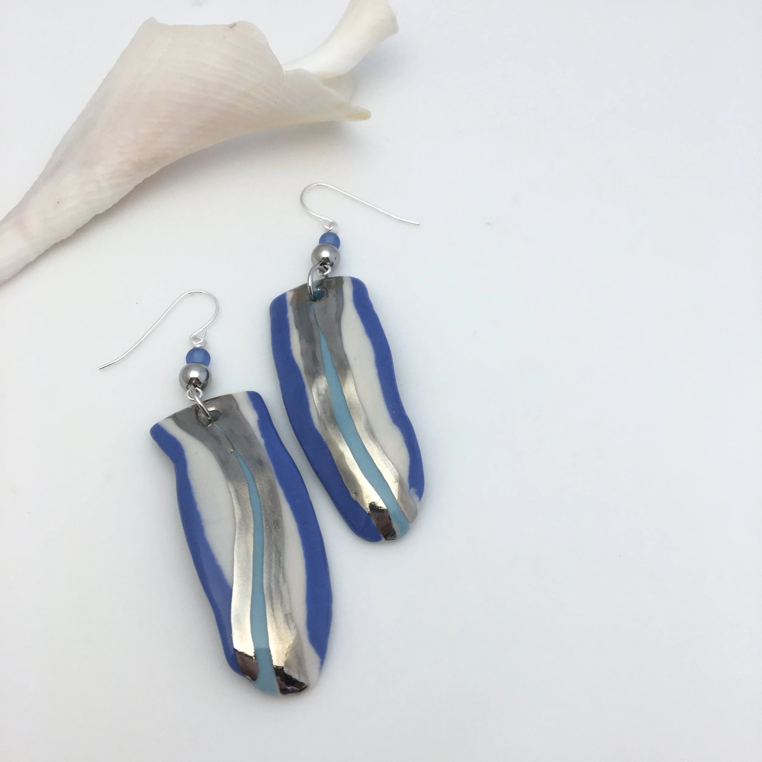 Blue Edge Statement Earrings