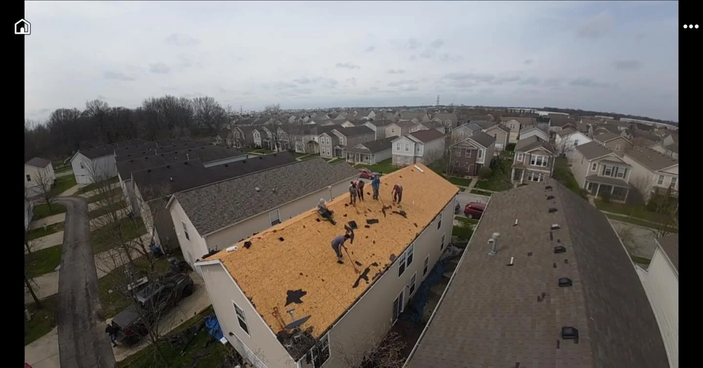 Dodging Mother Nature and all her tears to get a new IKO Dynasty roof installed in Noblesville! #redsailroofing 🚩#ikodynasty