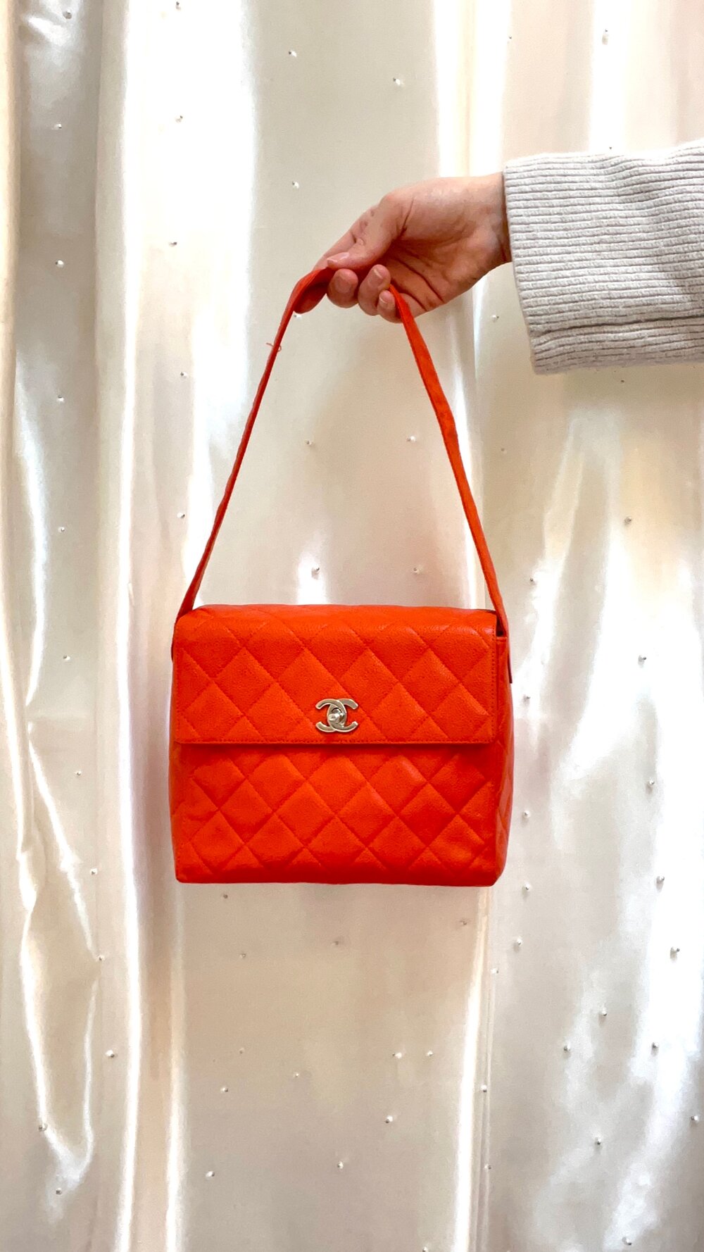 CHANEL Caviar Quilted Shoulder Bag Orange — MISS LULALA