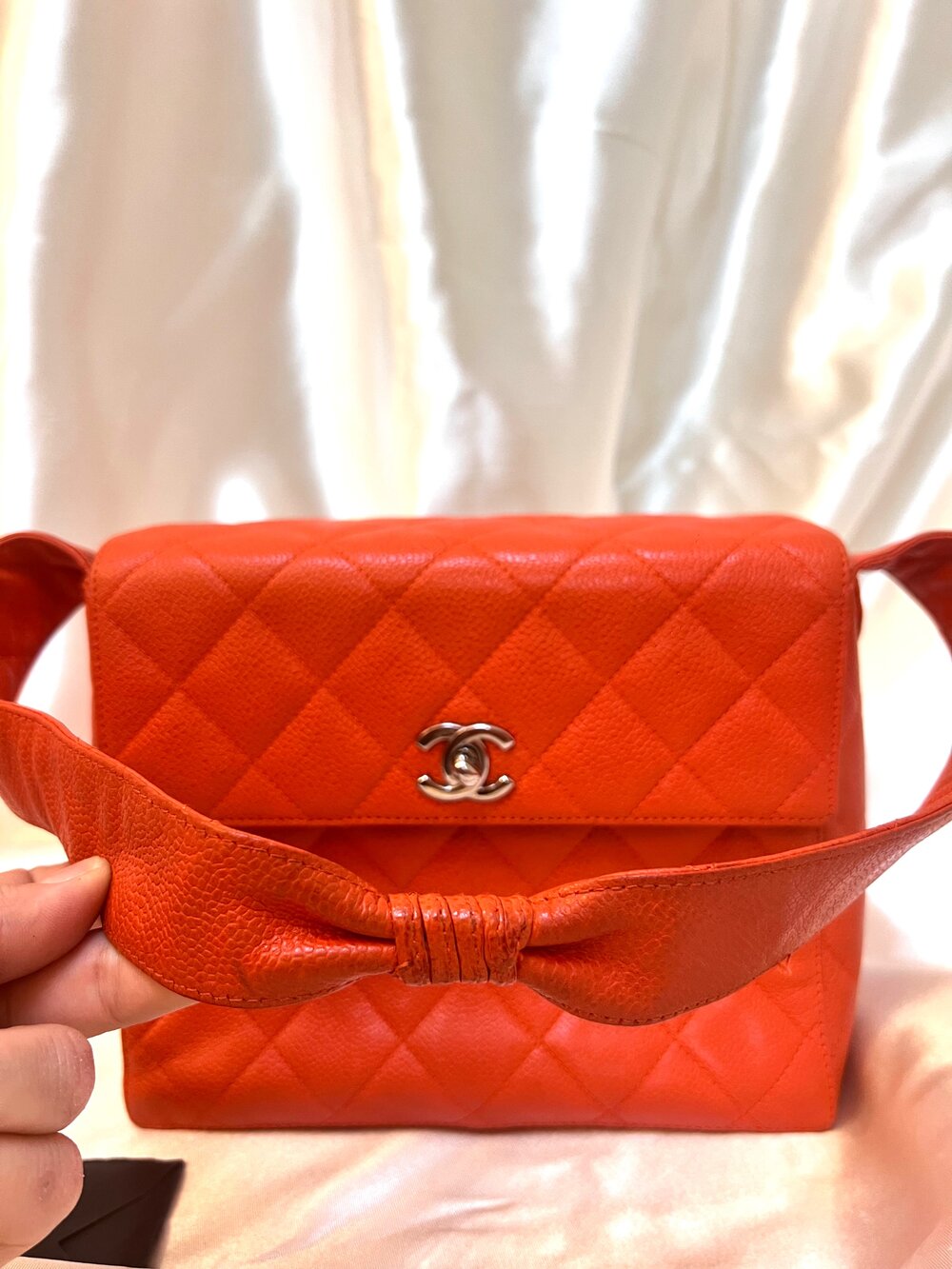 CHANEL Caviar Quilted Shoulder Bag Orange — MISS LULALA