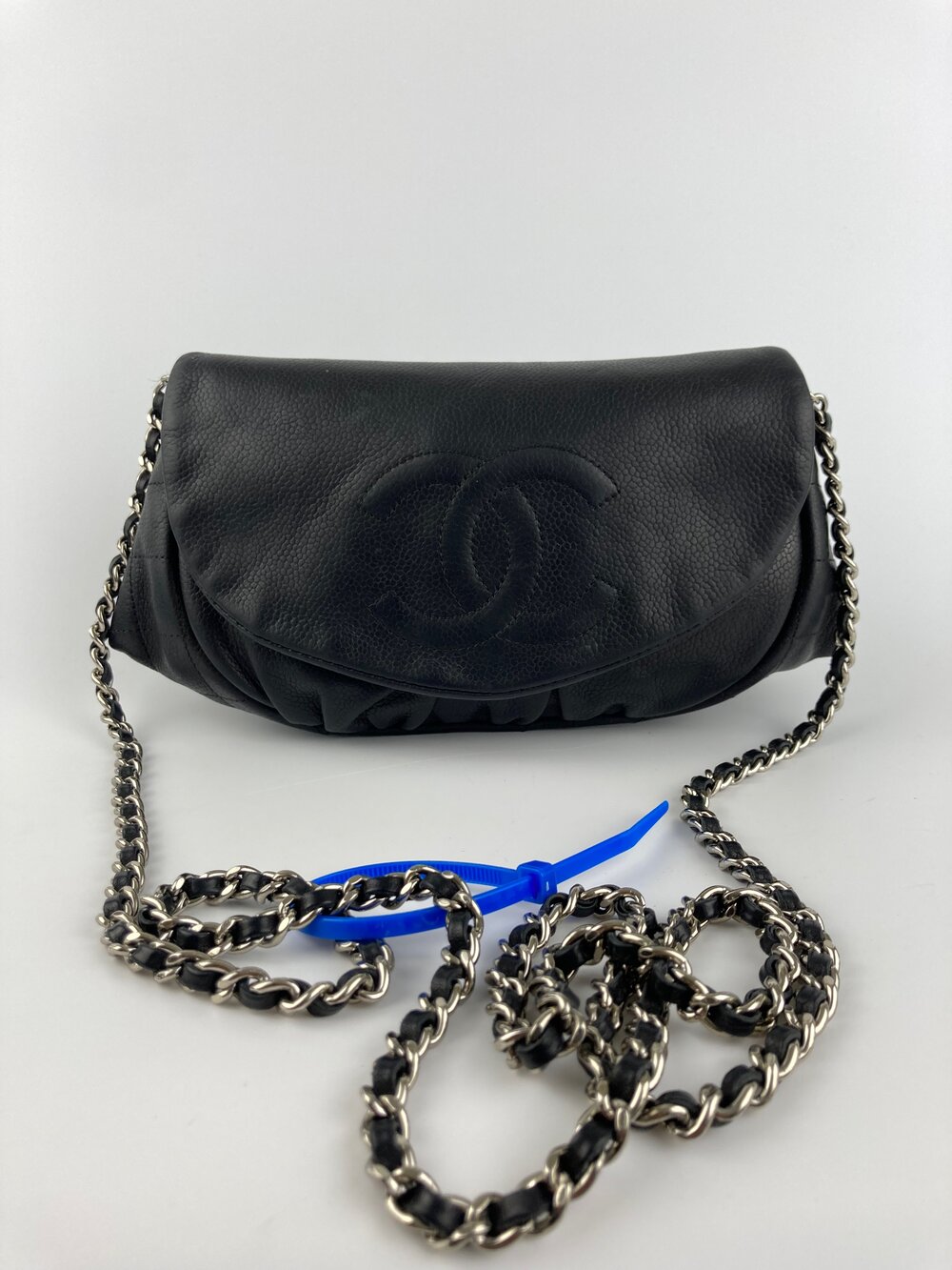 CHANEL Caviar Half Moon WOC Black Wallet On Chain Shoulder Bag — MISS LULALA