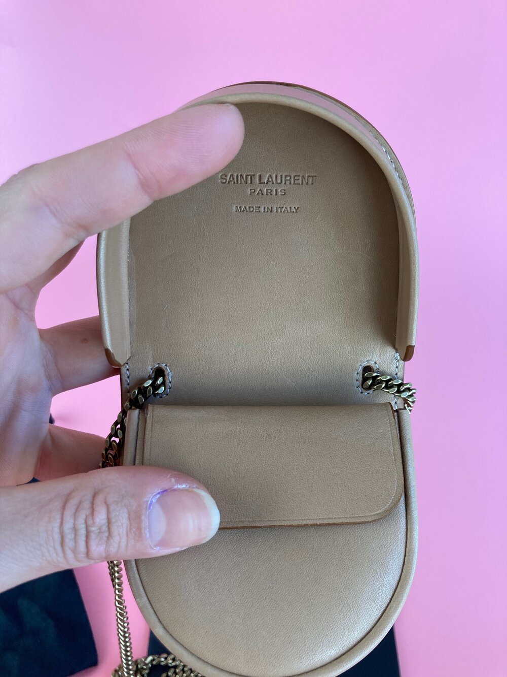 Saint Laurent 'Micro-Coeur' coin purse on strap, Women's Accessories