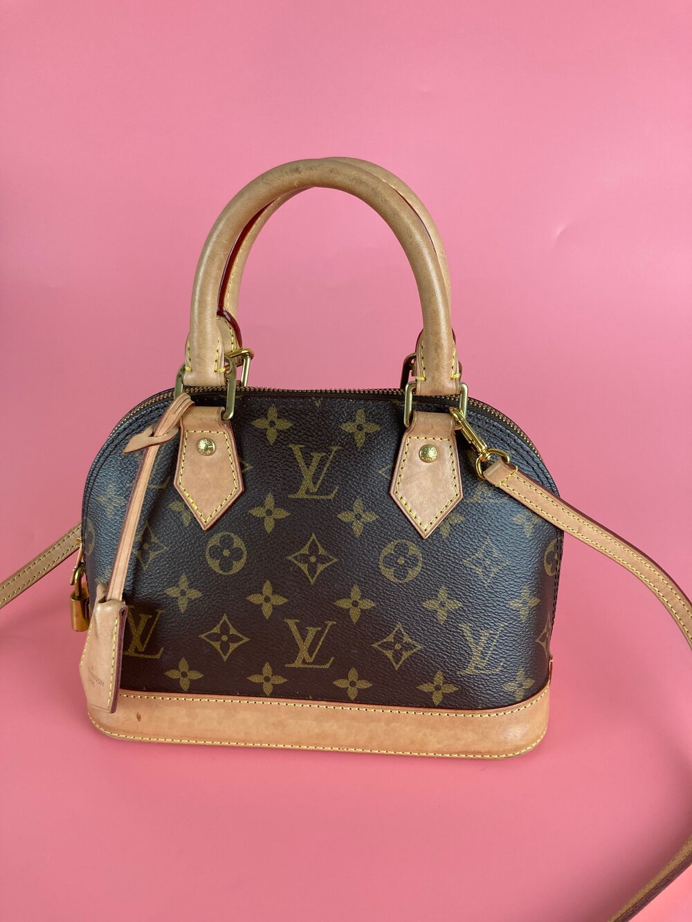 Small Louis Vuitton Alma BB Handbag with Strap — MISS LULALA