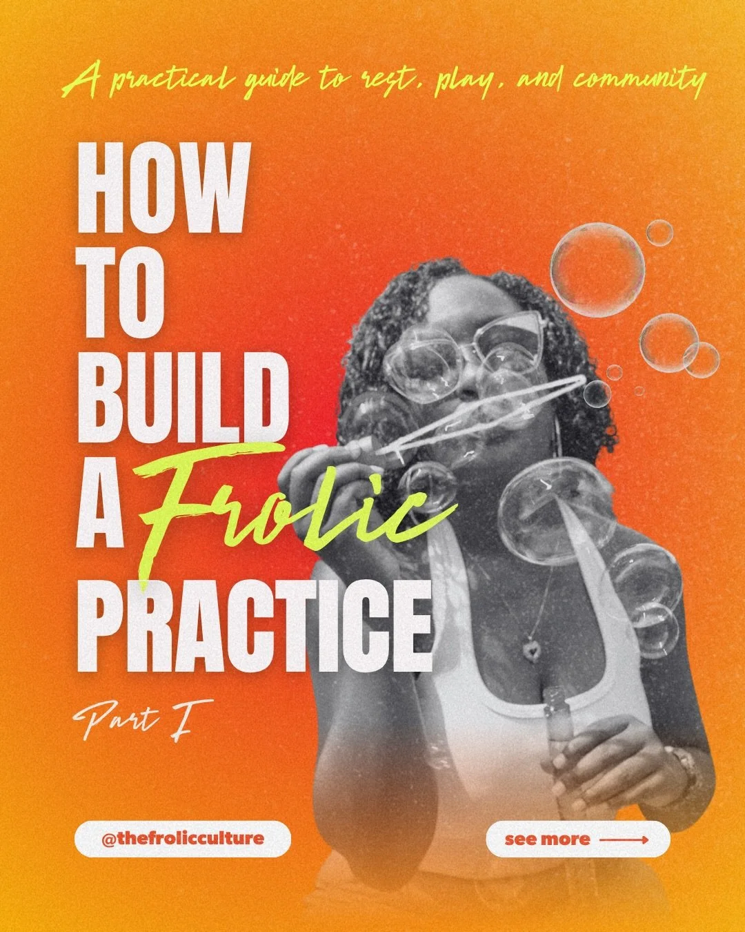 You&rsquo;re in the right place at the right time to start building a frolicin&rsquo; practice. ✨

We&rsquo;re talking deeper than &ldquo;self-care&rdquo; &mdash; beyond candles and journaling &mdash; into daily habits that help you exist in your ful