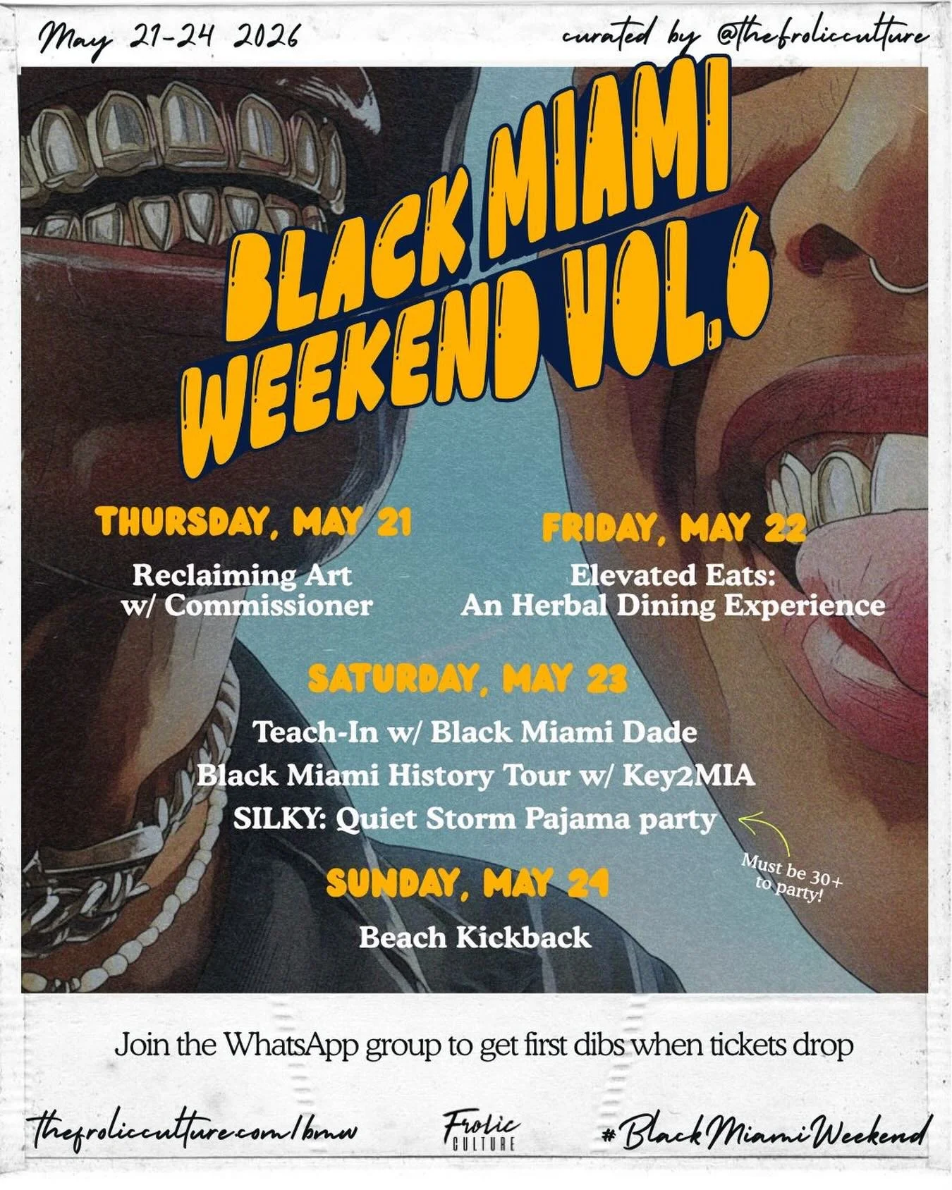 Miami, WE OUTSIDE!!! The trials are tribulating &mdash; we deserve some time to fellowship and plant joy IN our community, WITH our community. 

Lock in with us, join our WhatsApp group in the bio. 
Stay tuned for updates!

#FrolicCulture #BlackMiami