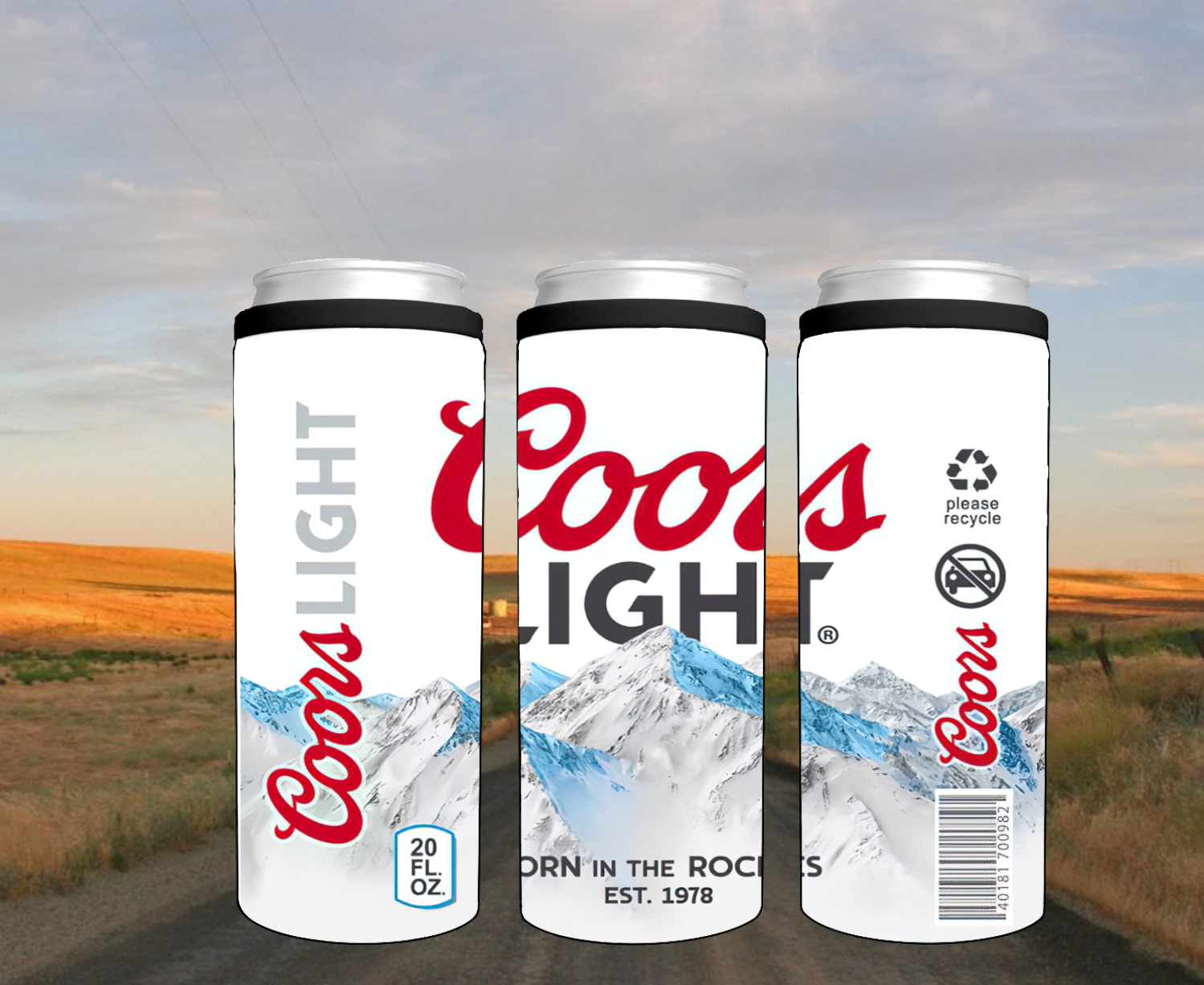 Coors Light Tumbler and Koozies — Nevada Rustic Designs