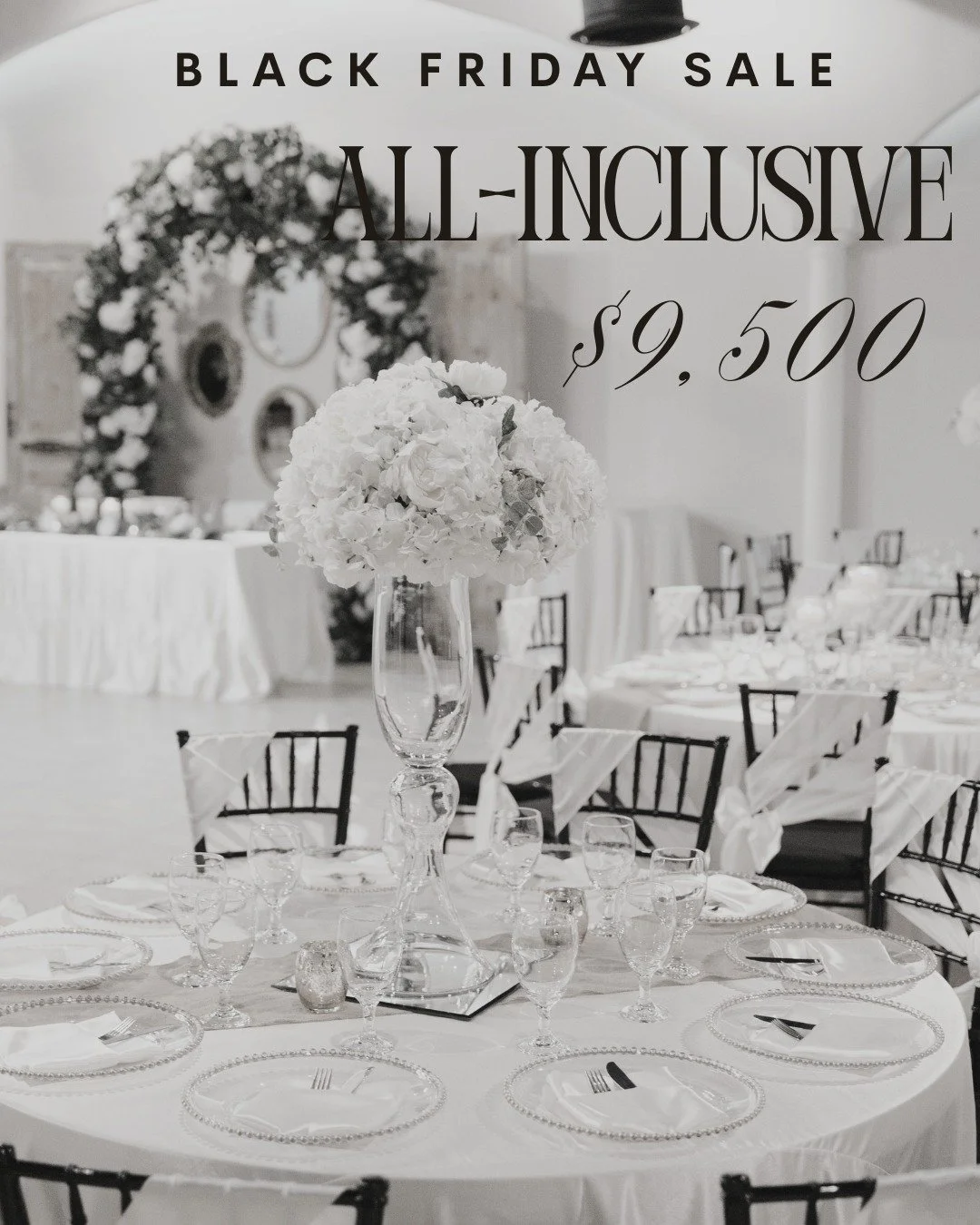 🚨 BLACK FRIDAY FLASH SALE! 🚨
Your dream wedding at The Gates on Main is now only $9,500! 💍✨
This is your moment &mdash; dates will go FAST.
DM us now to secure your date before it&rsquo;s gone!

✉️ - info@gatesonmain.com
📞 - 281-402-5429
🖥 - www