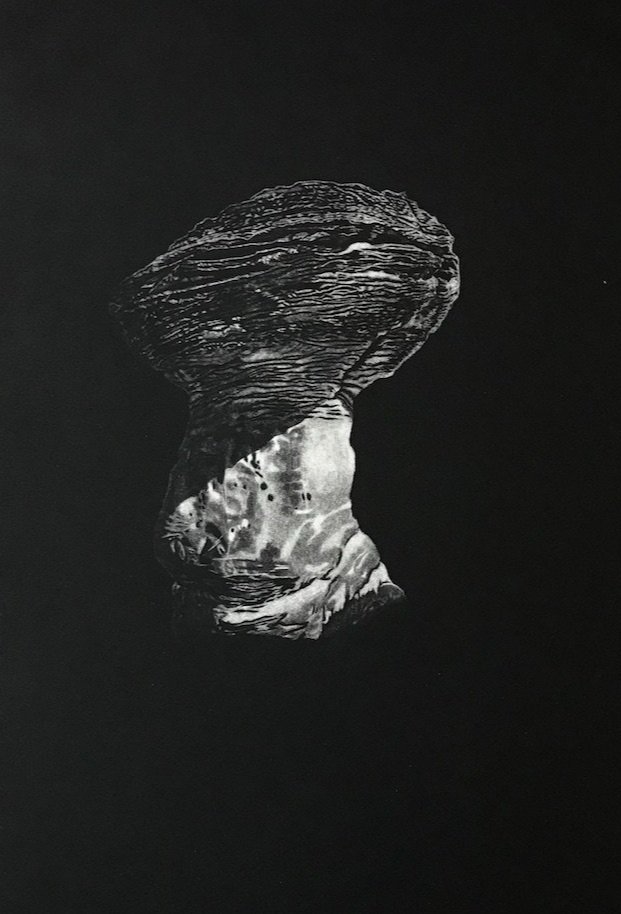 Monument. Ed. 10. 22.5x15 inches. Mezzotint on rag paper.