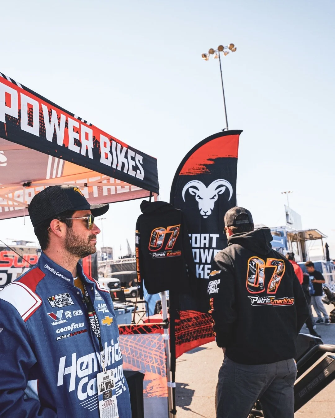 @goatpowerbikes &mdash; 2/3

Beyond content production all race weekend, we also ran a full merch booth with bikes, hats, tees, hoodies, and more, bringing Goat directly to the crowd.

Merch design in collaboration with @joey_pointblank

&mdash;&mdas