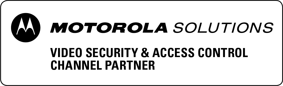 Motorola Solutions logo with text 'Video Security & Access Control Channel Partner'.