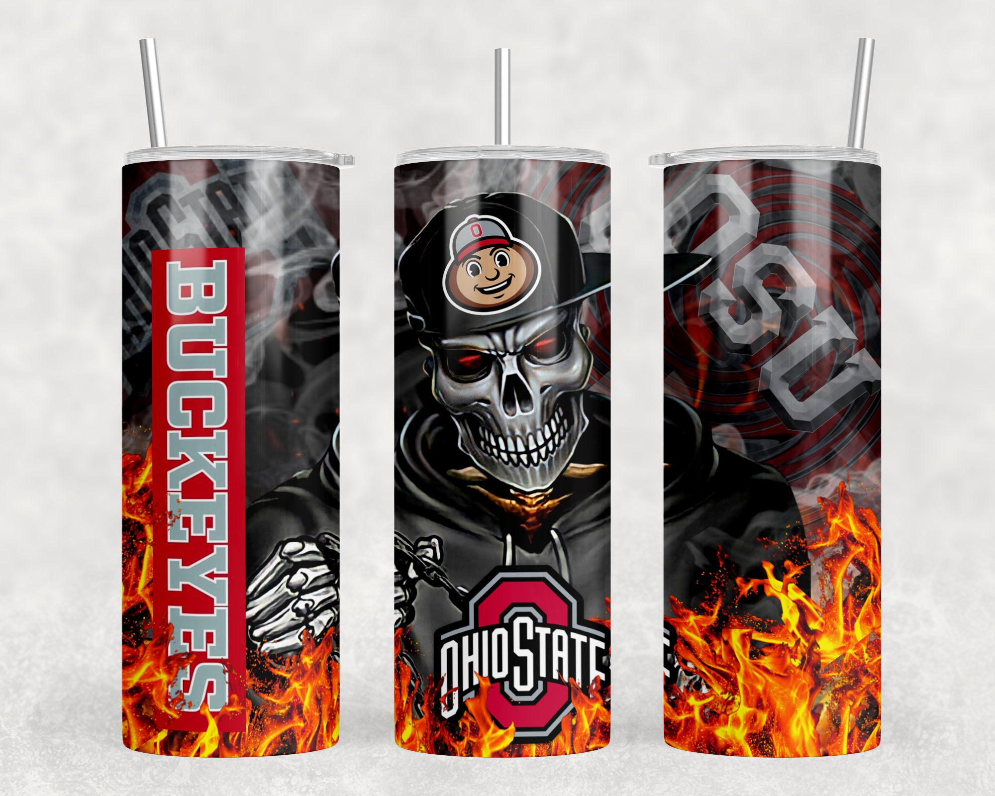 Ohio State Buckeyes Athletic Wordmark YETI® White Tumbler