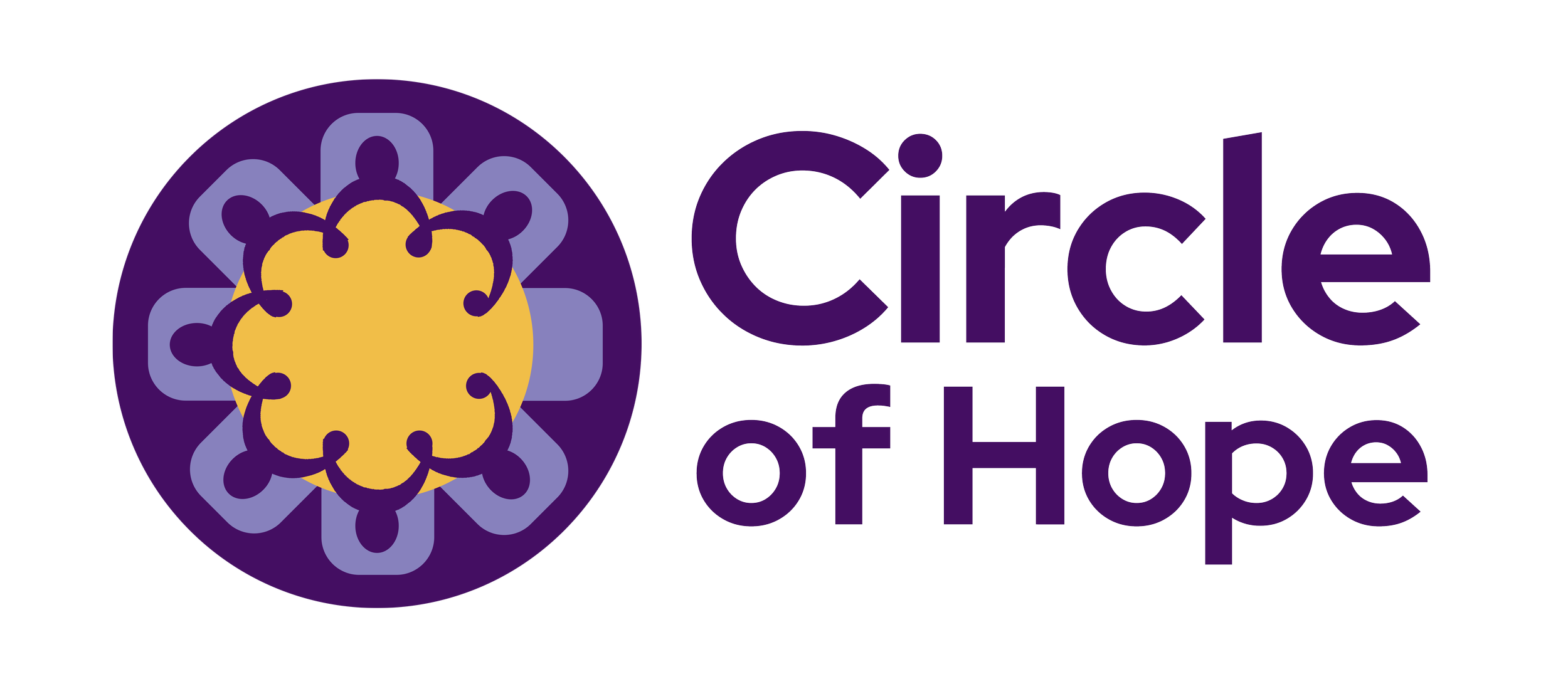 The Circle of Hope logo: a circle with people sitting at a round table. One chair is empty, waiting for someone to join.