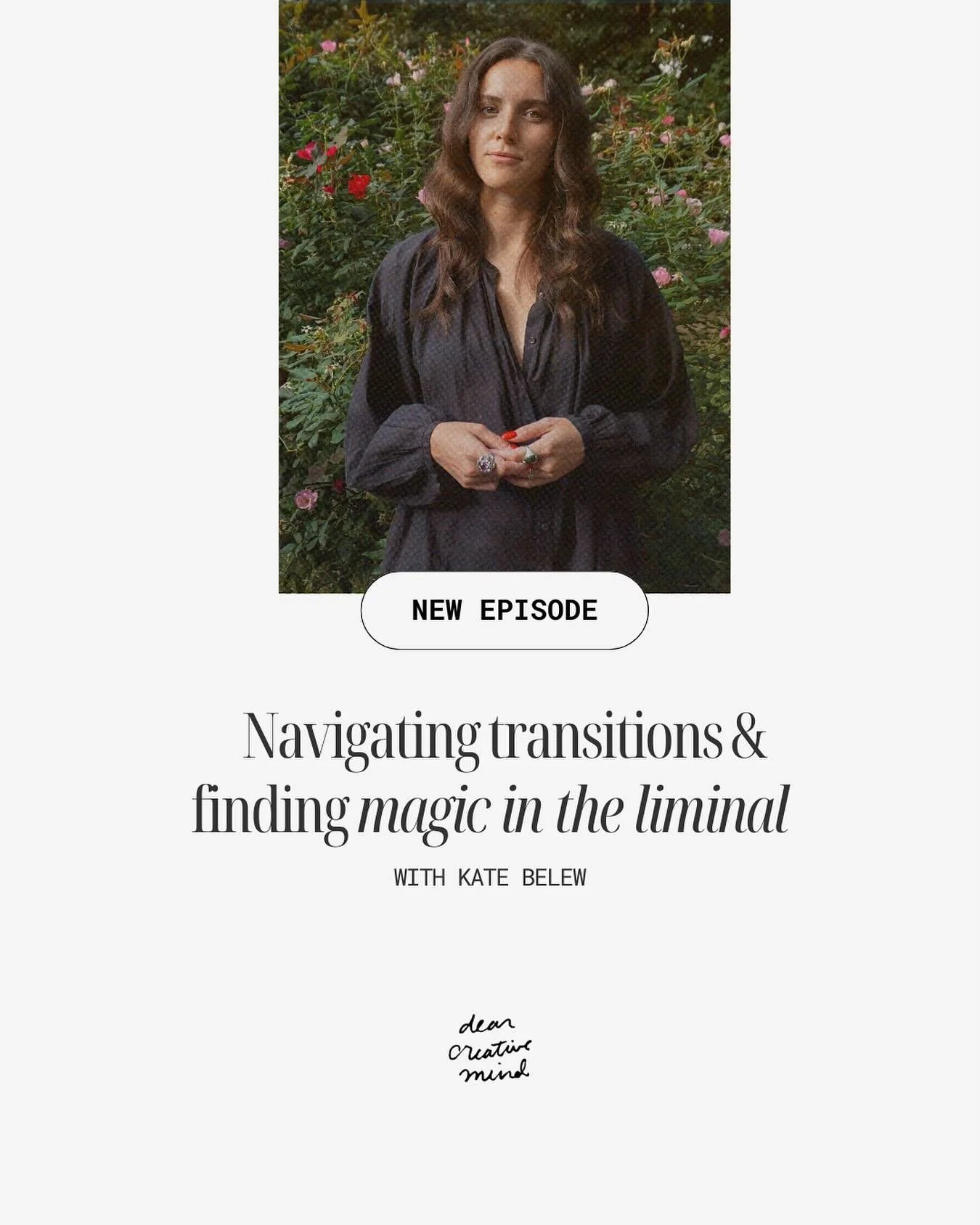 [new episode]

In today&rsquo;s episode, I&rsquo;m chatting with the lovely Kate Belew&mdash;author, poet, and Witch&mdash;whose work weaves together creativity and magic in the most enchanting ways. Kate&rsquo;s dedication to poetry, the sacred wild