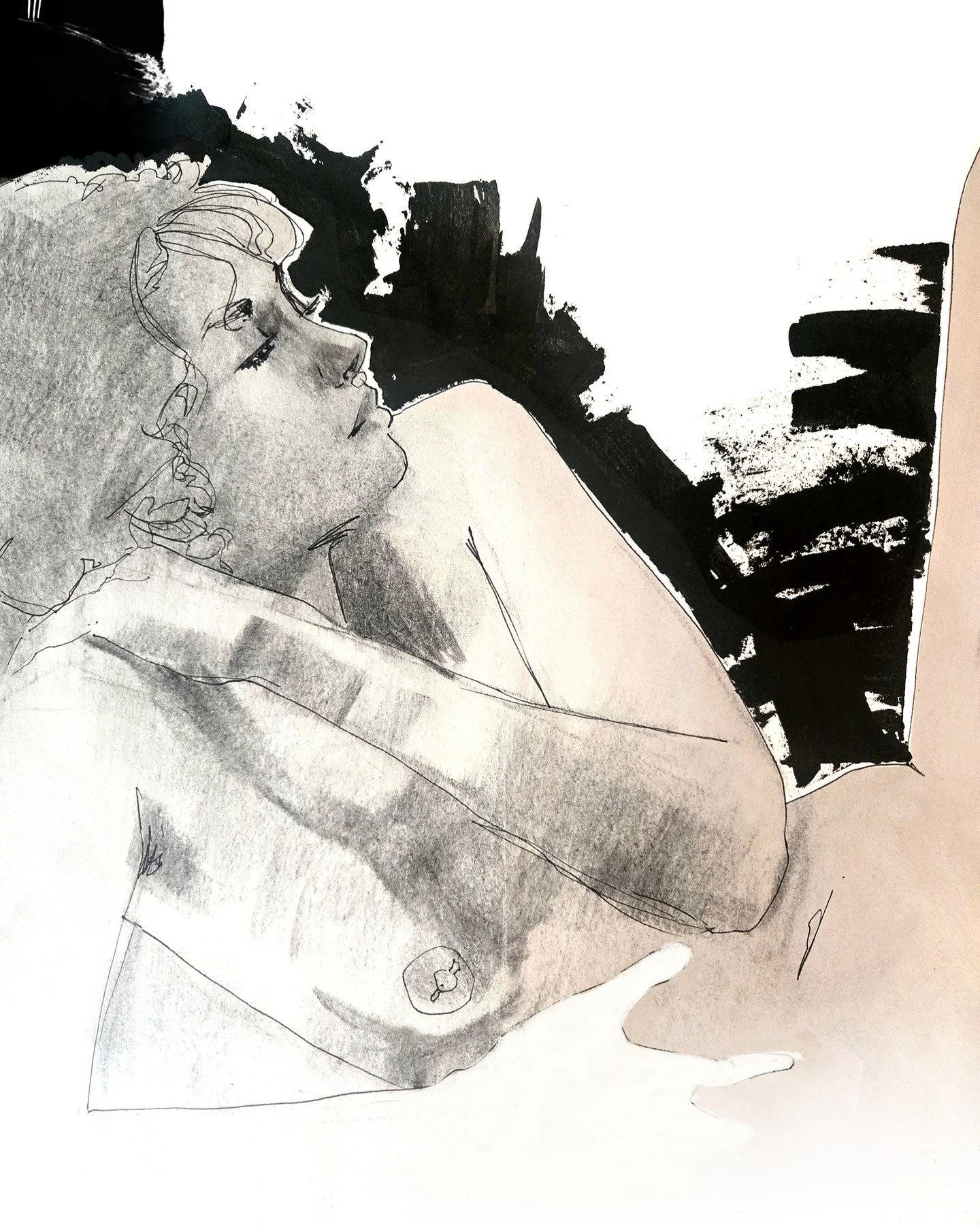 Barbara 
11-21-25 mixed media on newsprint