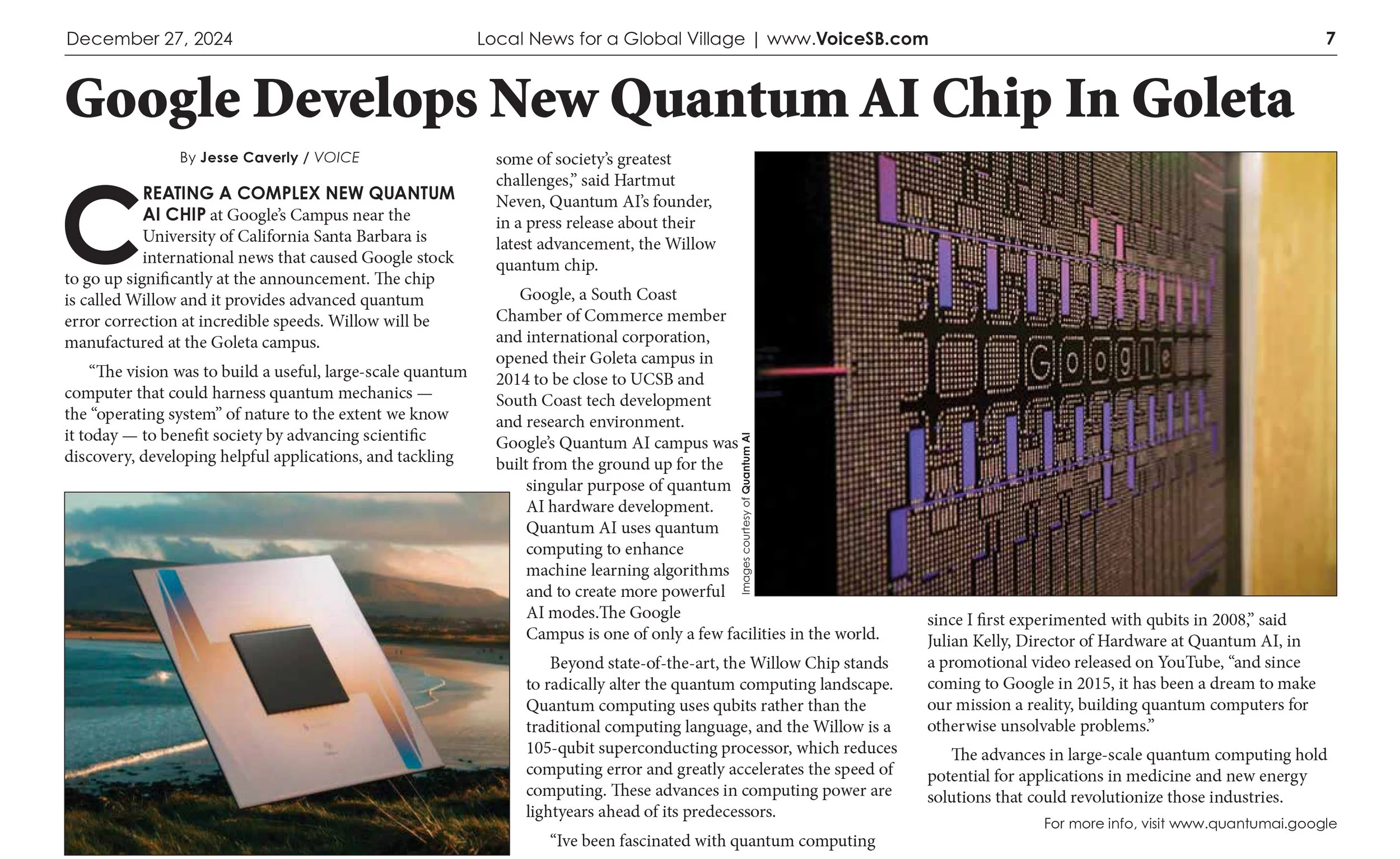 Google Develops New Quantum AI Chip In Goleta