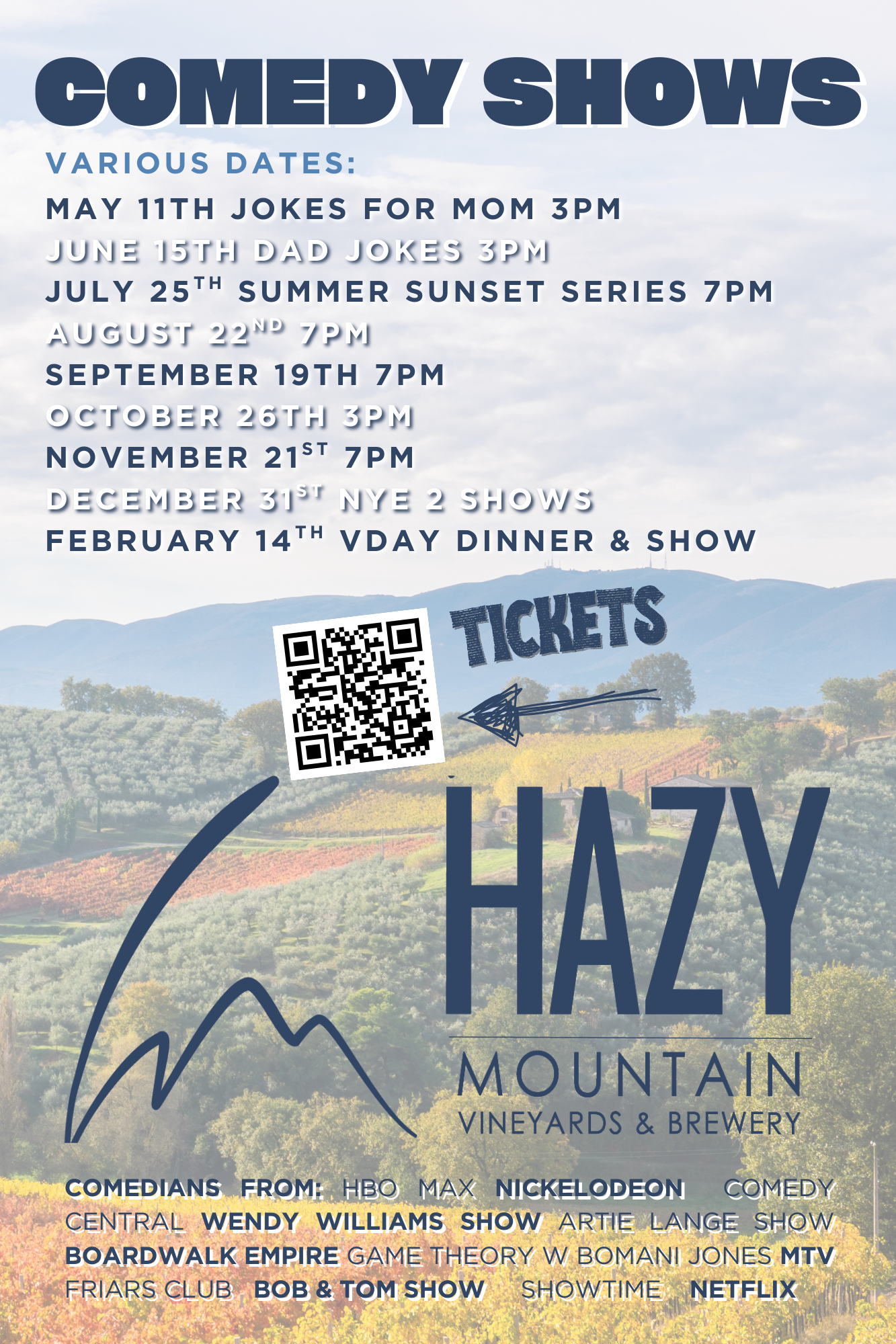 Mother’s Day - Comedy At Hazy Mountain!