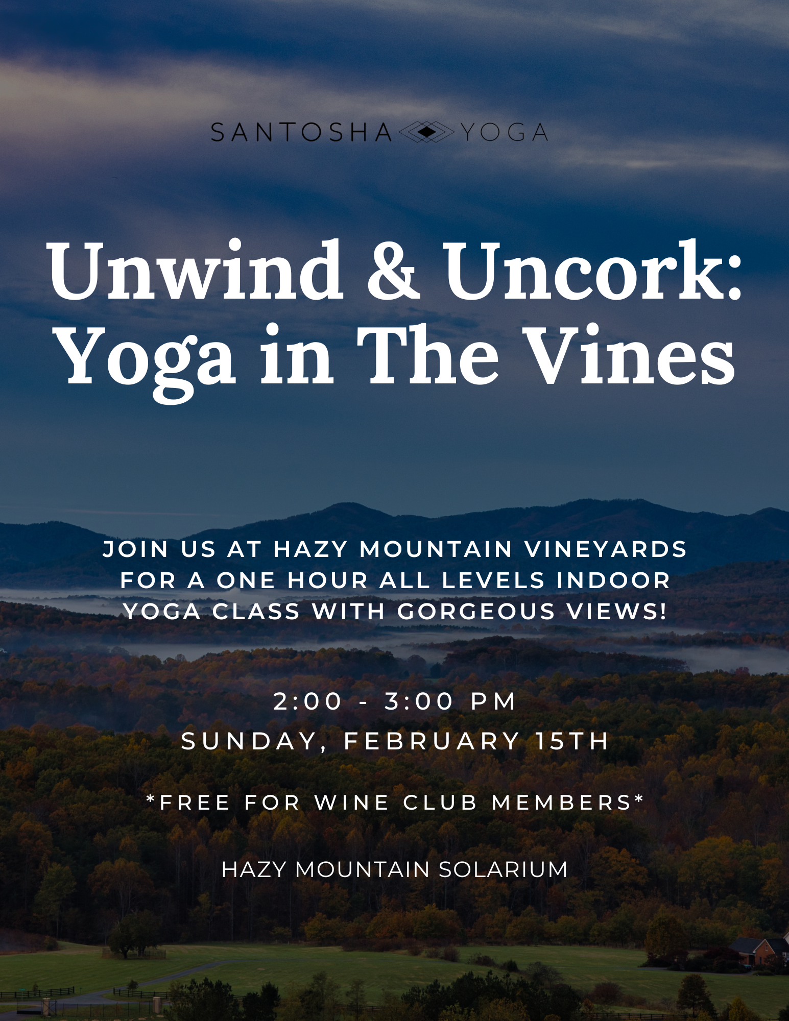 Unwind &amp; uncork: yoga in the vines